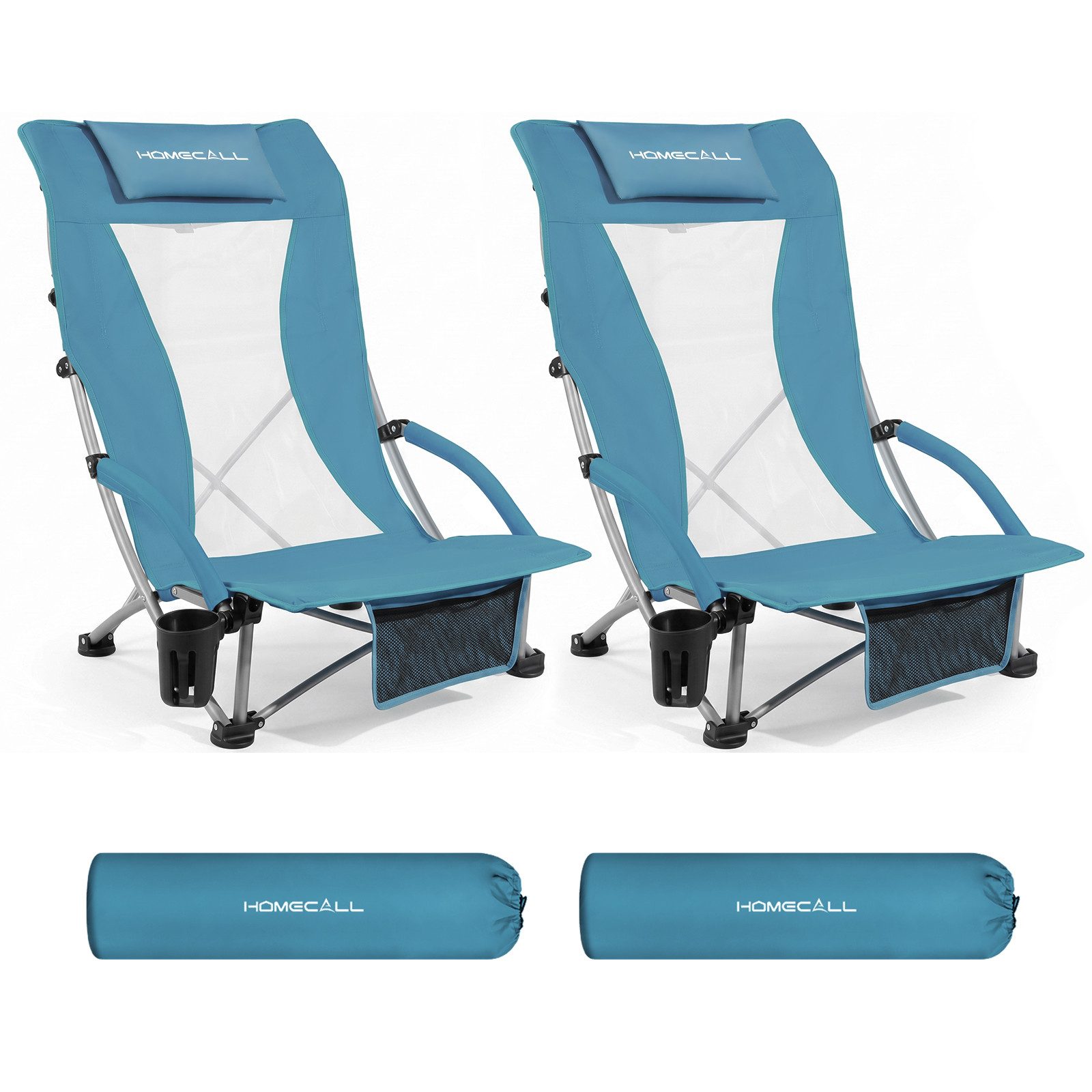 HOMECALL Klappstuhl Strandliegestuhl Klappbar leicht niedriger Strandstuhl Campi