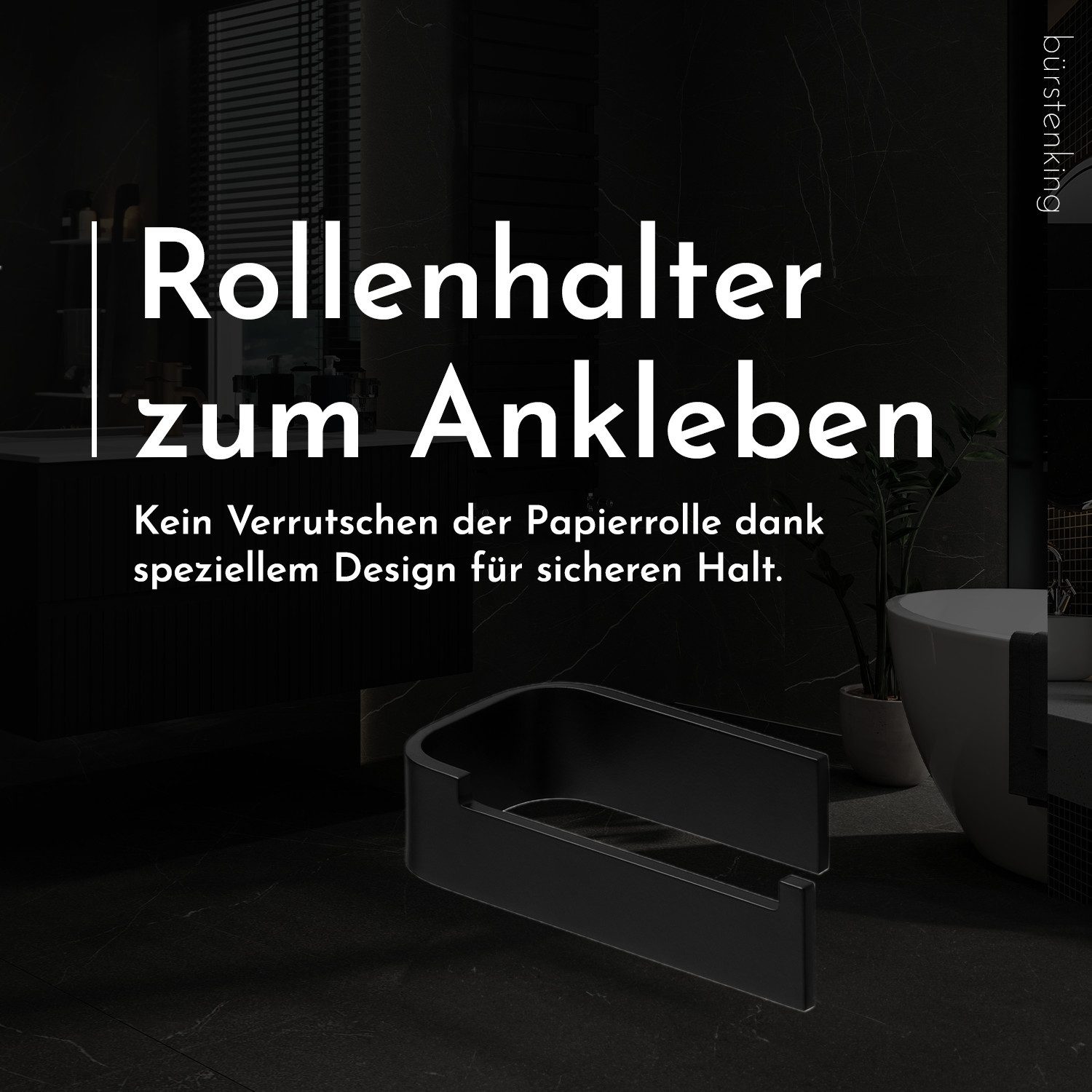 Bürstenking Toilettenpapierhalter ohne Bohren, Selbstklebender Klopapierhal günstig online kaufen