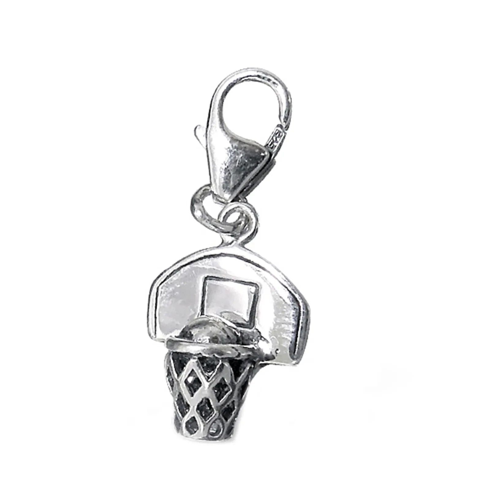 schmuck23 Charm-Einhänger Anhänger Charm Basketballkorb 925 Silber, Bettelarmband