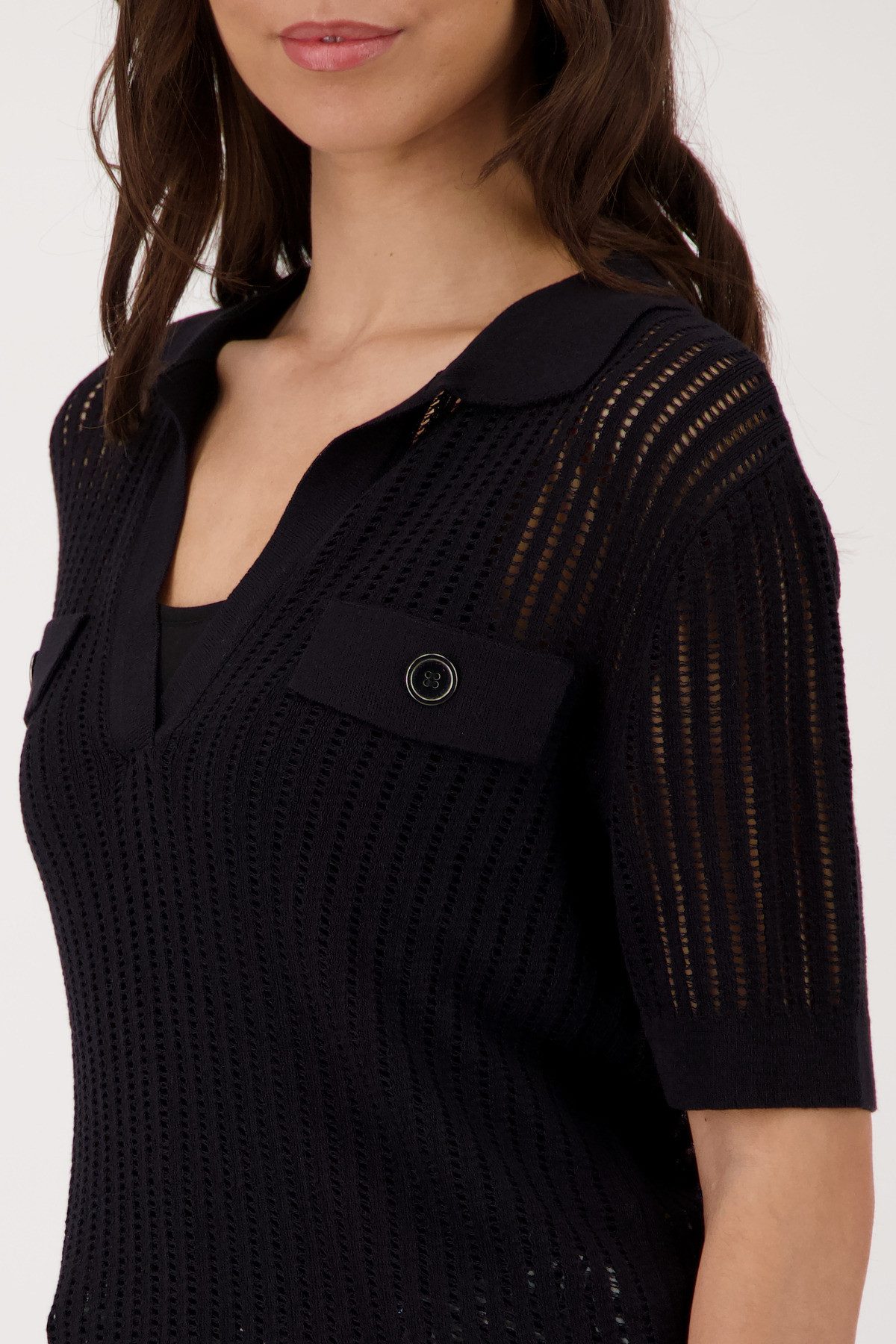 Monari Kurzarmpullover Mit Polokragen