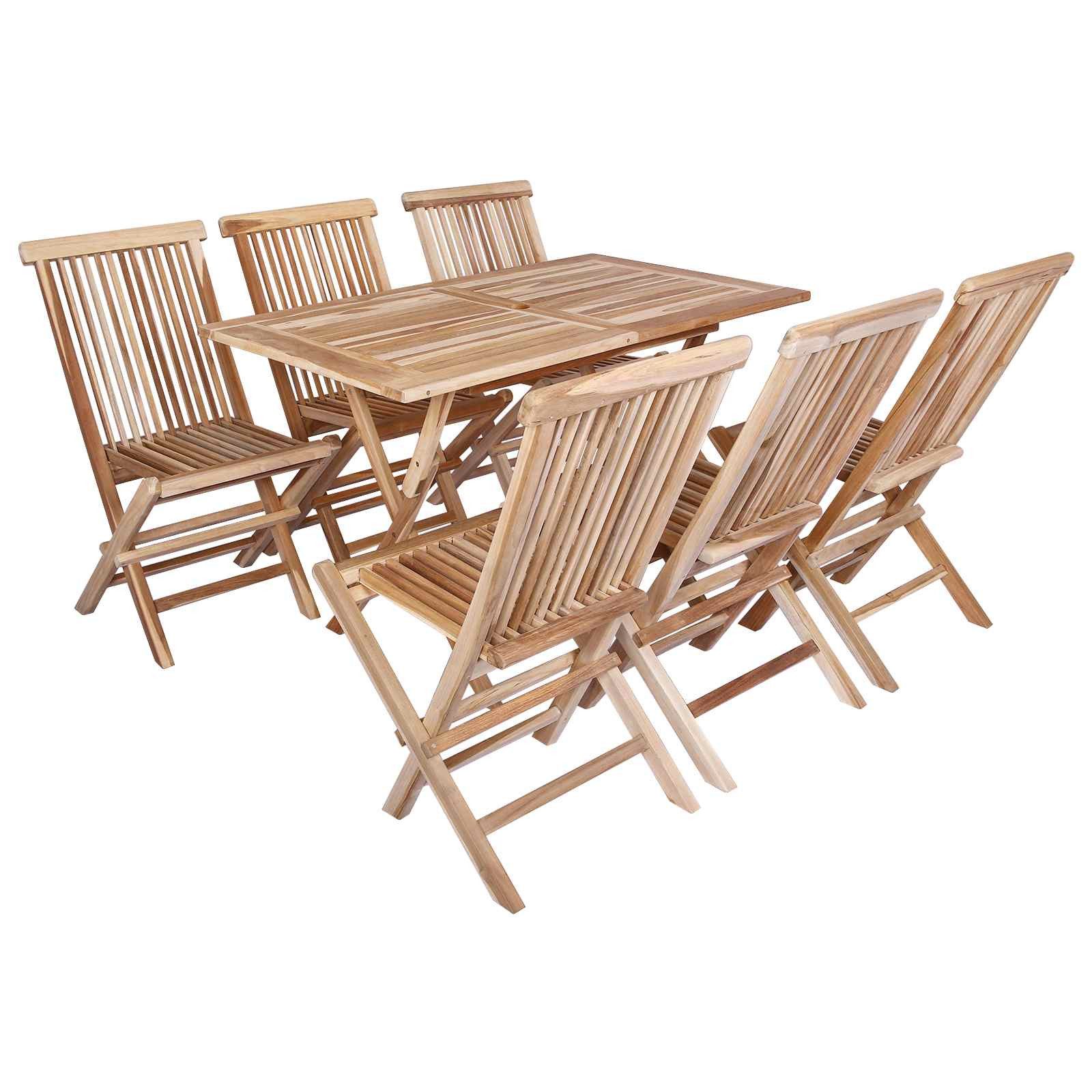 vidaXL Gartenlounge-Set Gartenmöbel Set 7 Stk. Natur Massivholz, (7-tlg)