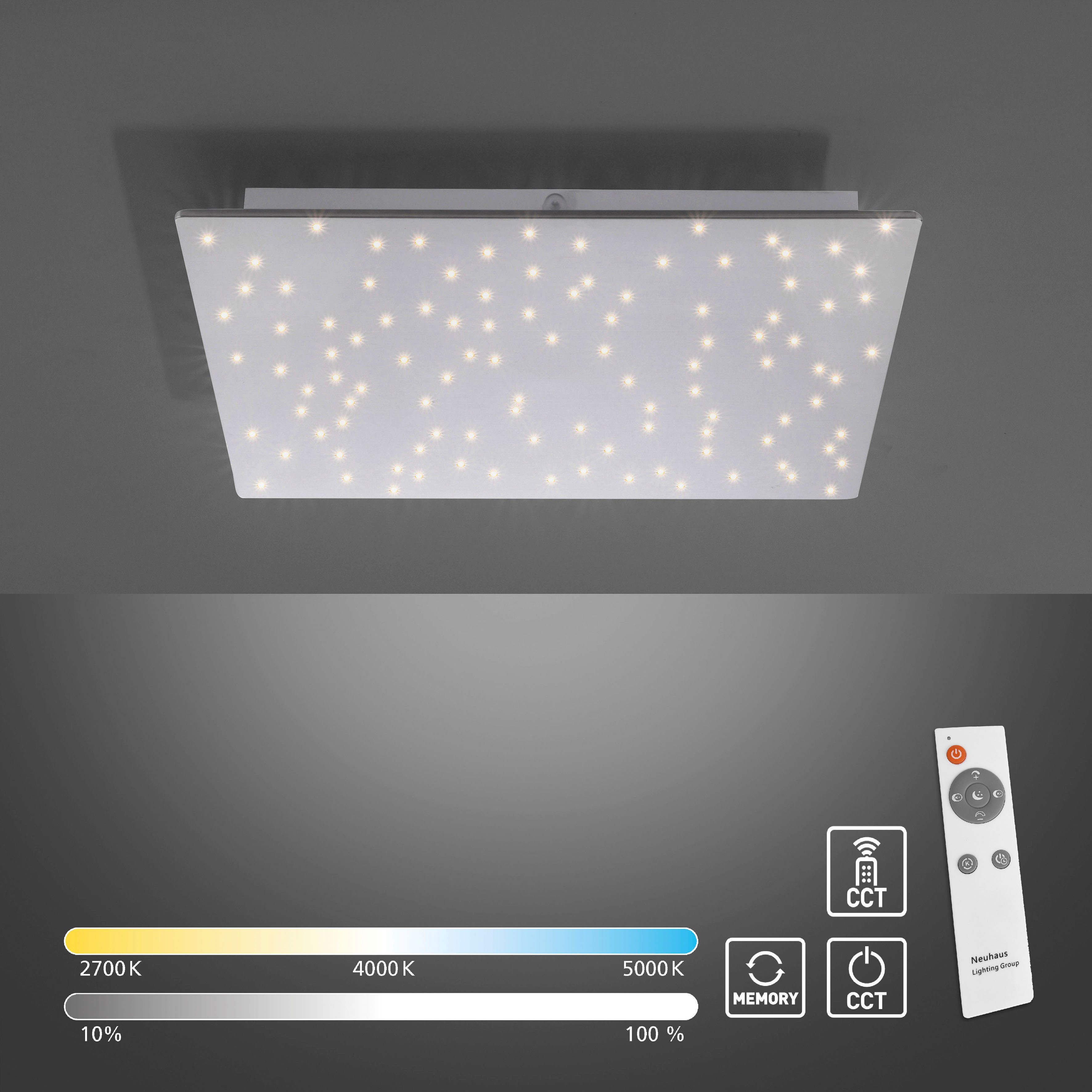 Leuchten Direkt LED Deckenleuchte SPARKLE, CCT - über Fernbedienung, Dimmfunktion, Fernbedienung, Infrarot inkl., Memory, nach Trennung vom Netz, LED fest integriert, warmweiß - kaltweiß, CCT - über Fernbedienung