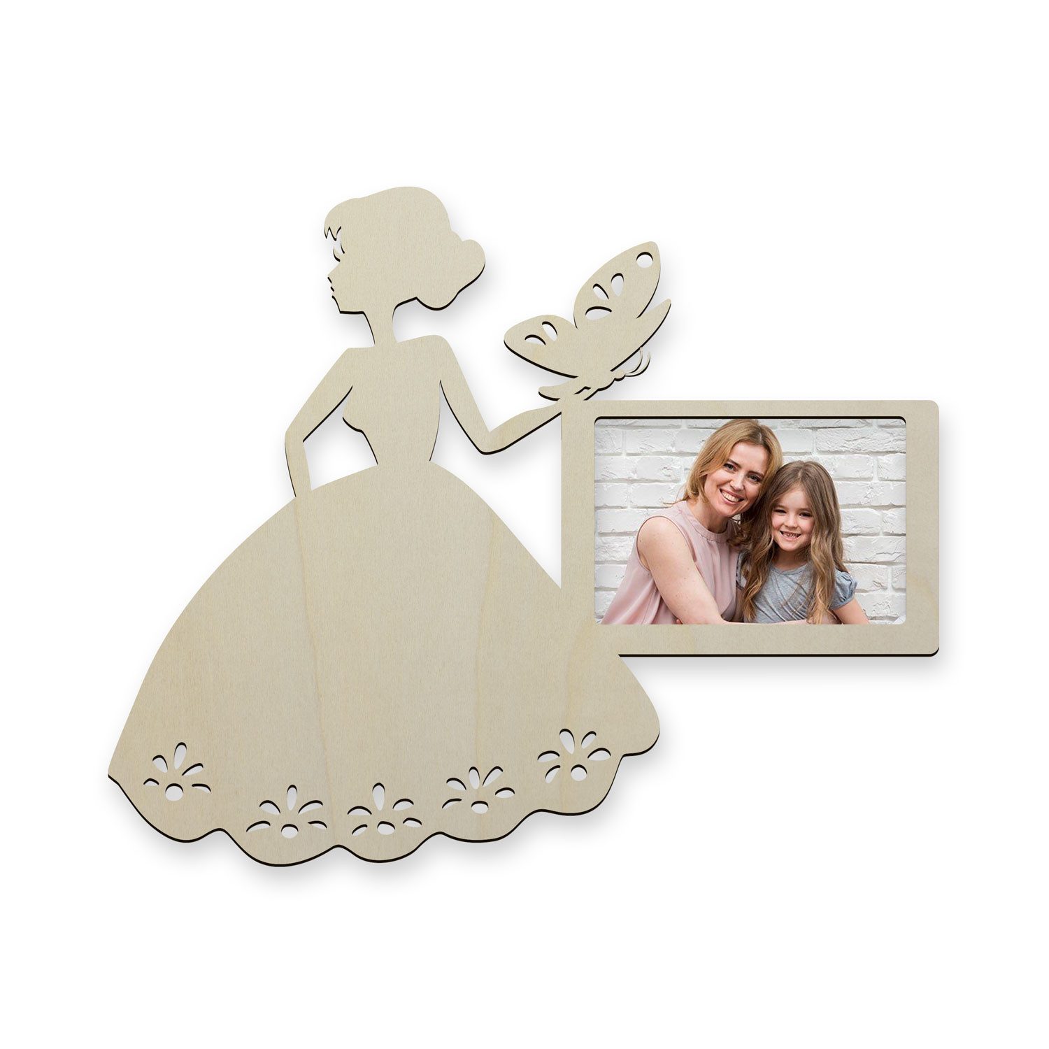 Namofactur Bilderrahmen Mädchen mit Schmetterling Holz Fotorahmen, Bilderrahmen Kinderzimmer, für 1 Bilder, Made in Germany