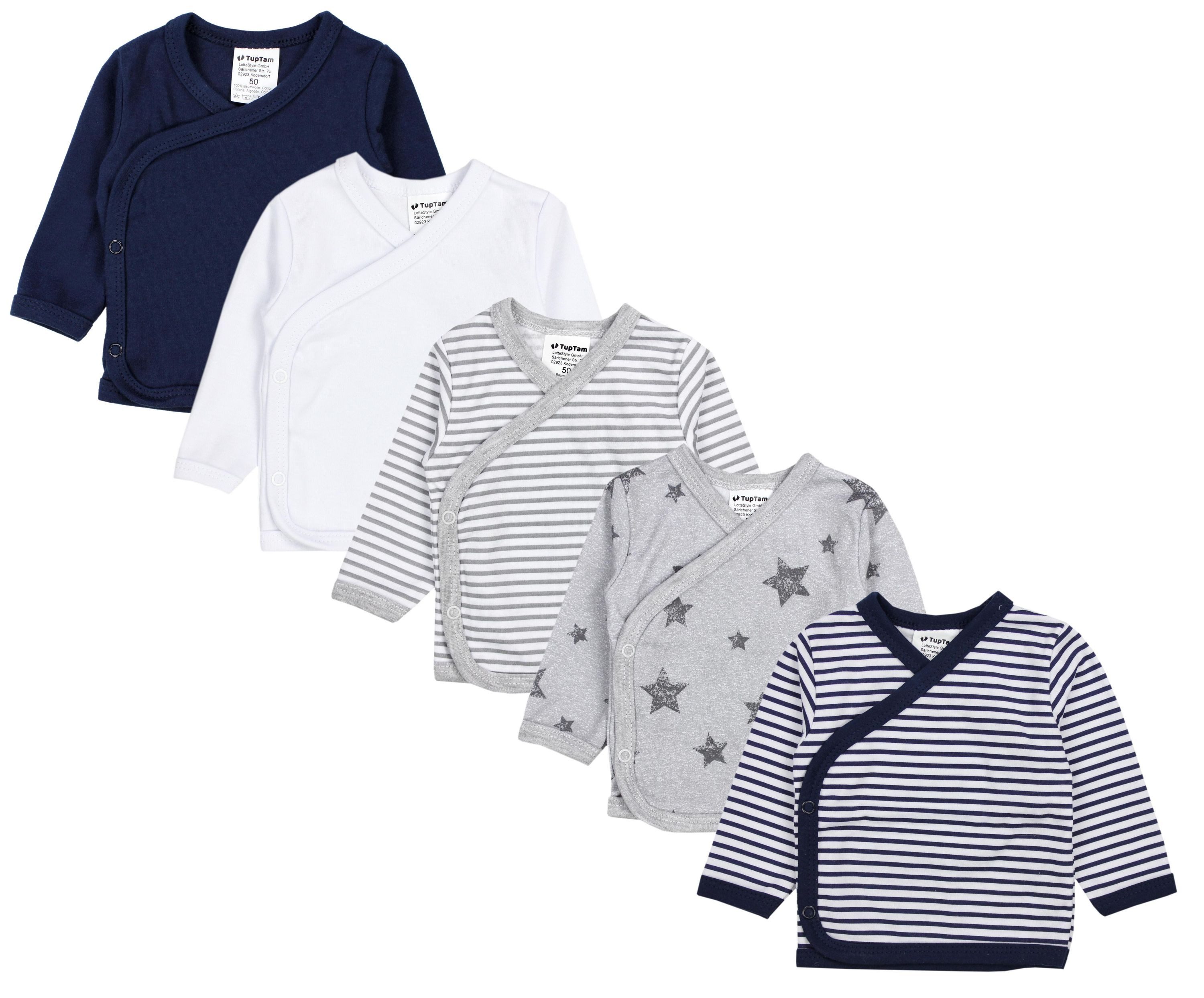 Wickelshirt TupTam Baby Jungen Langarm Wickelshirt Baumwolle 5er Set