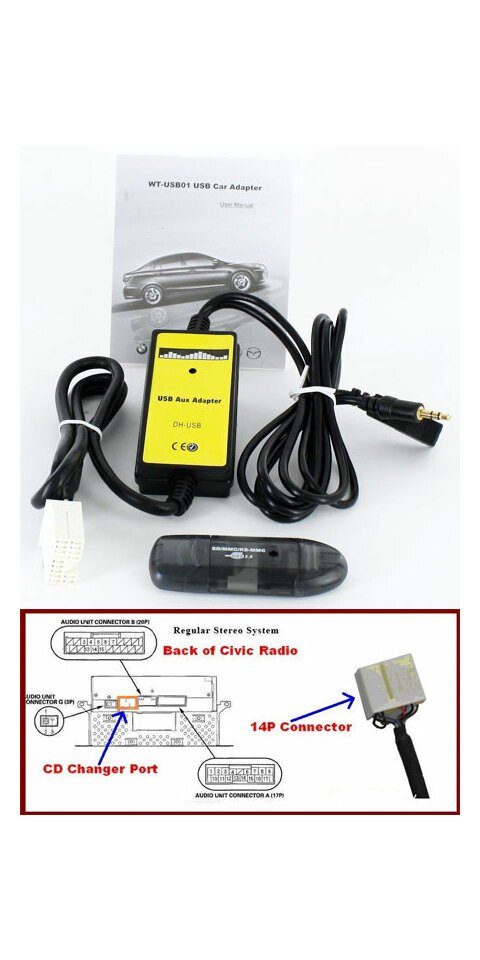 MiniPC.de AUX / USB Audio Autoradio Adapter (Honda) USB-Adapter