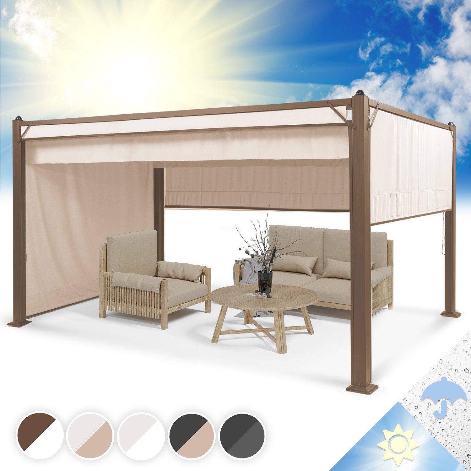 blumfeldt Pavillon »Pantheon Cortina Rust Pavillon mit Dach 3x4 m 4
