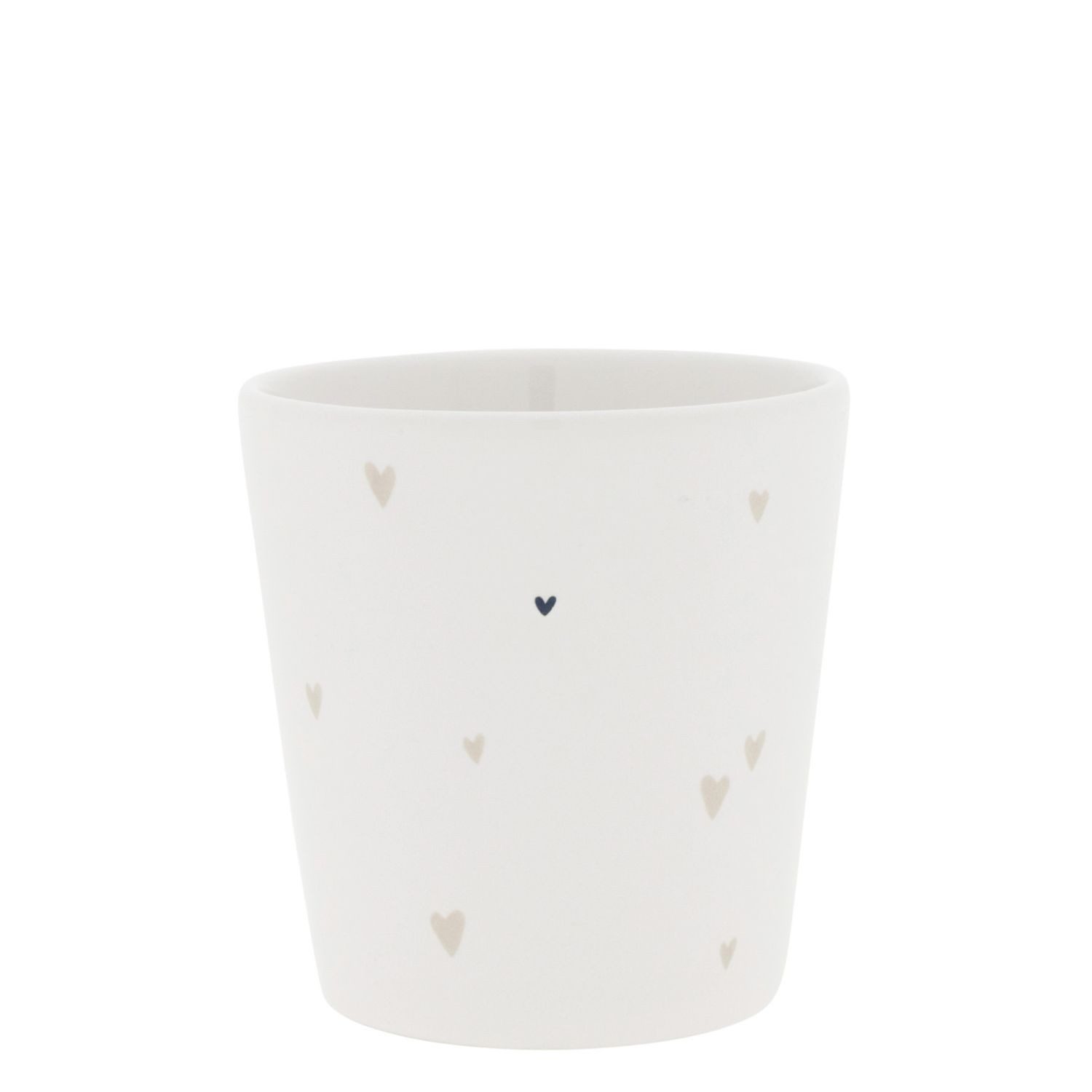 Bastion Collections Tasse Beige Titan, Keramik, Spülmaschinengeeignet, Weiß, Herzen, H: 9cm