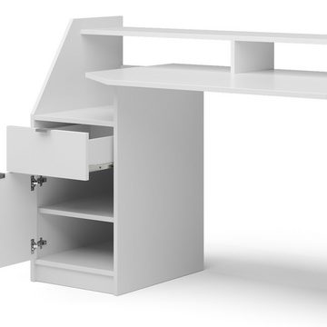 Vicco Schreibtisch Bürotisch Arbeitstisch PC-Tisch JOEL Groß Weiß