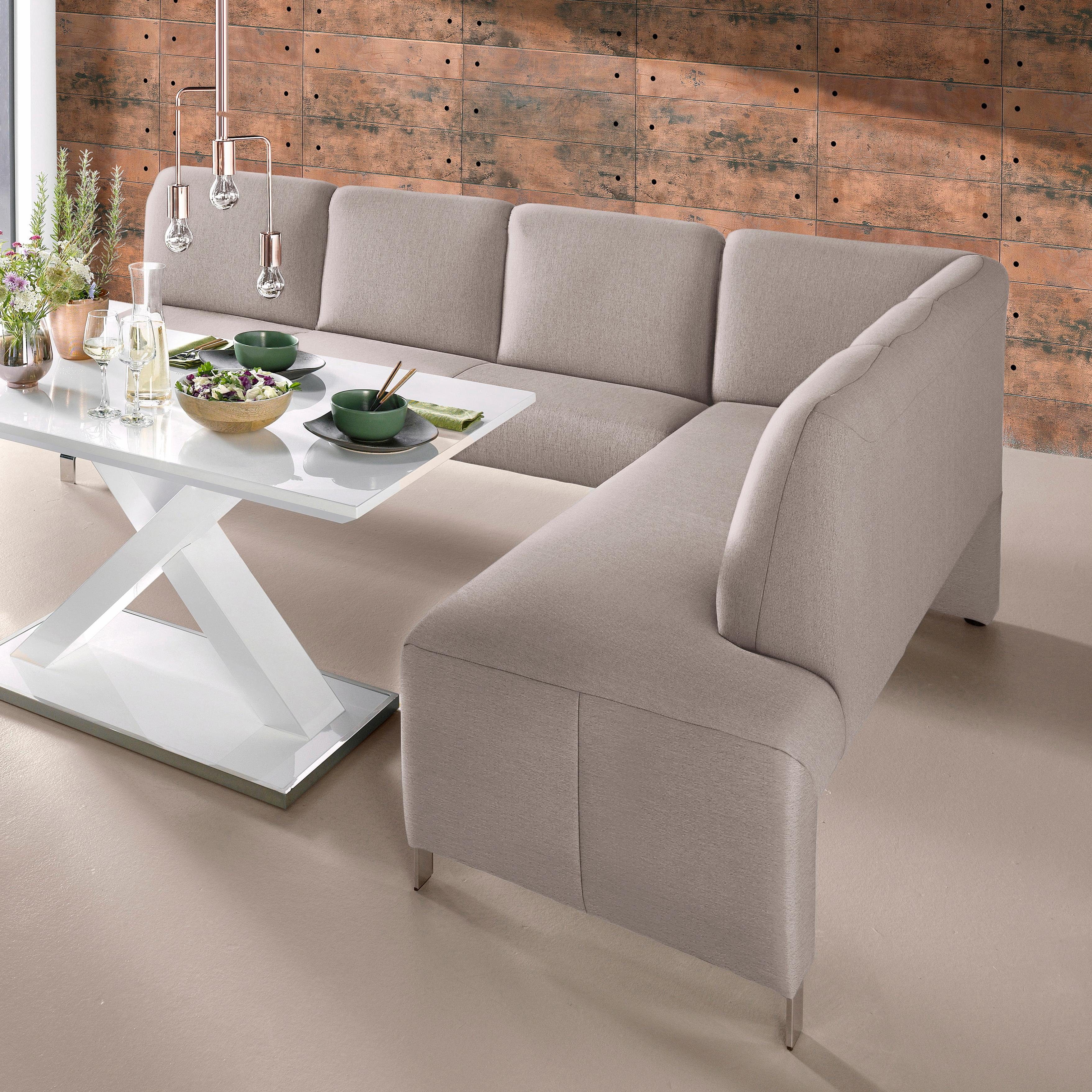 exxpo - sofa fashion Eckbank Intenso, modern, wahlweise in Leder oder Textil, 264/197 cm (B/T), hohe Bodenfreiheit, frei im Raum stellbar, hoher Sitzkomfort