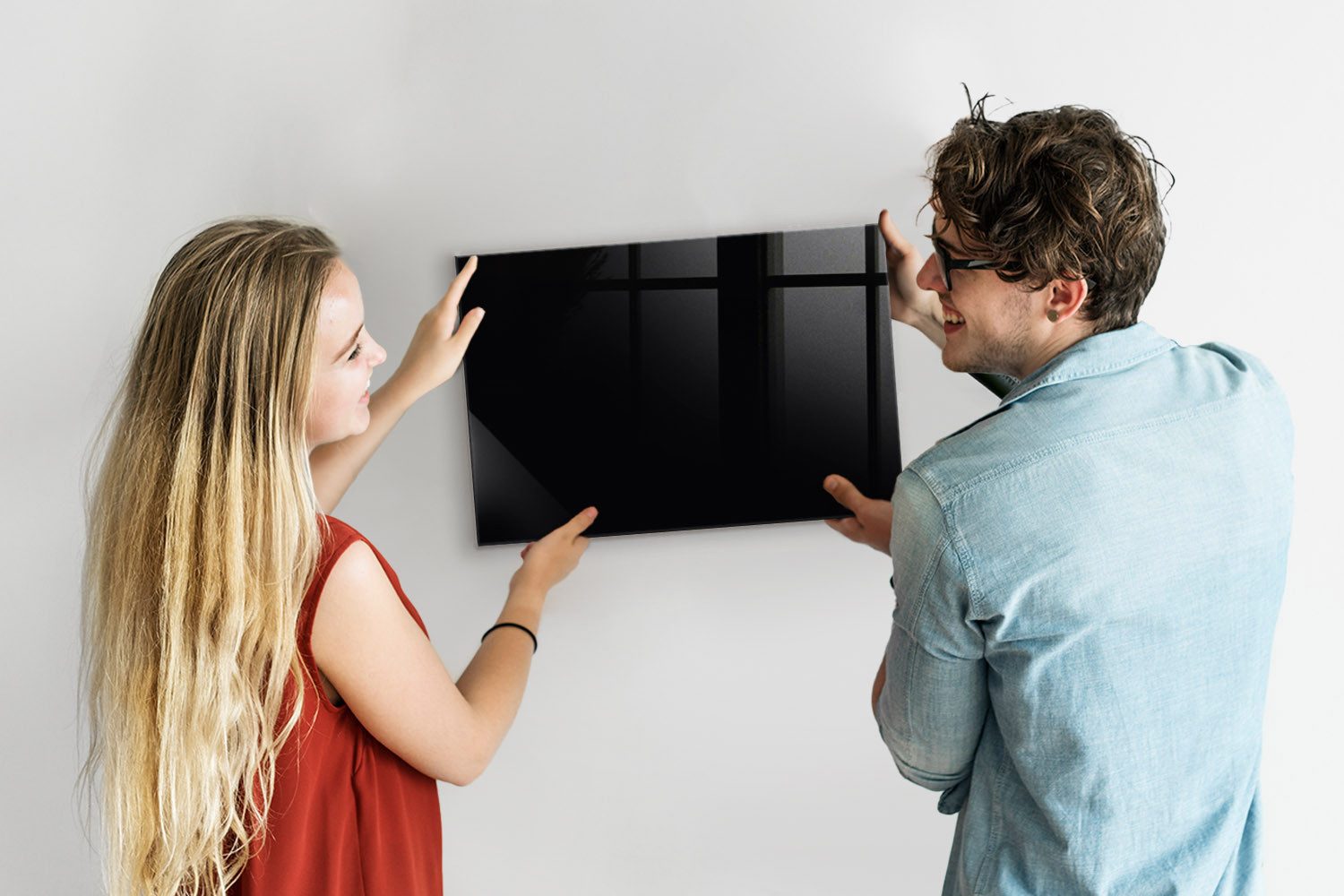 Tulup Magnettafel Glas-Notiztafel Memoboard mit Magneten, Marker und Schwamm
