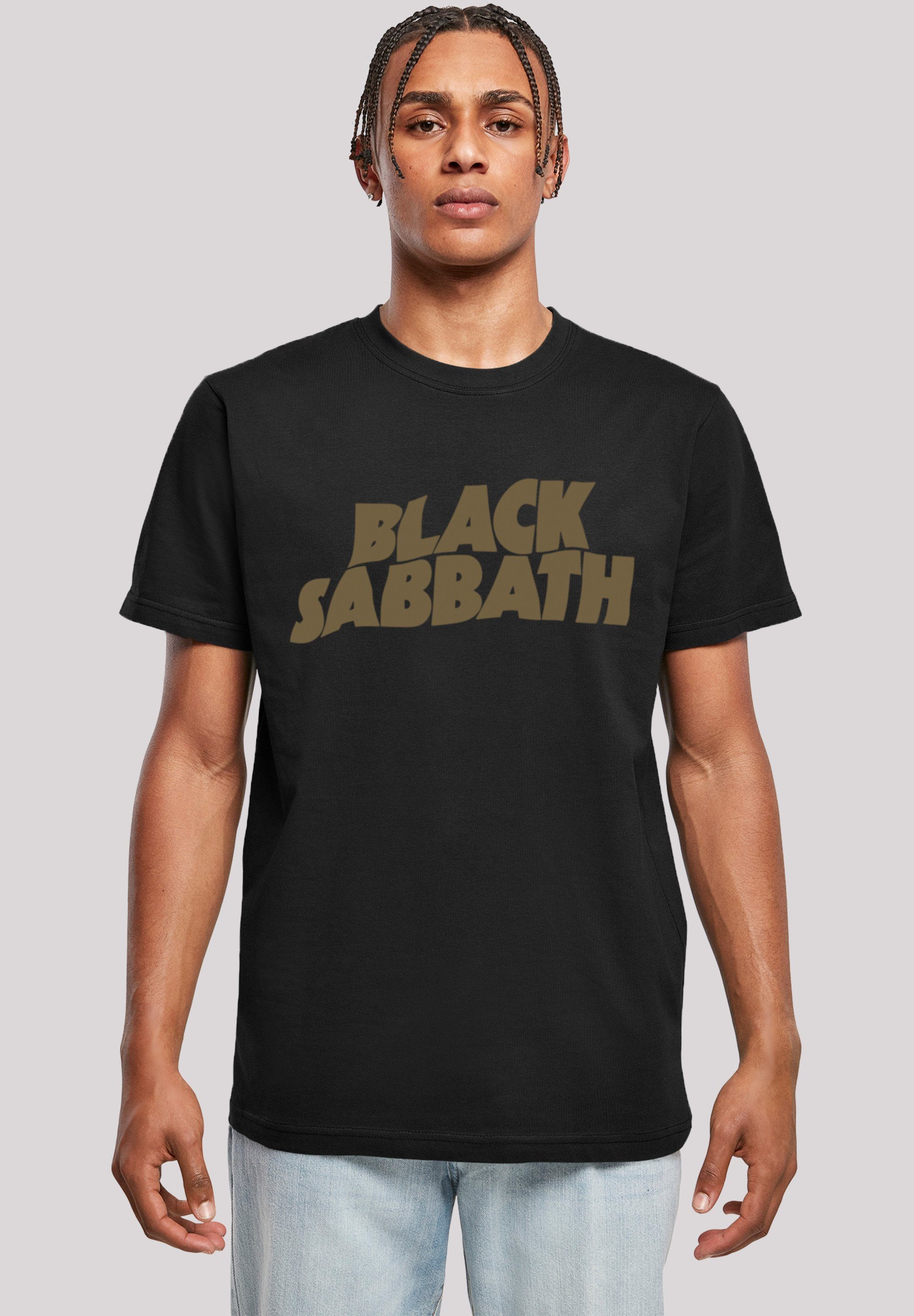 F4NT4STIC Hals Black 1978 Print, Band Tour T-Shirt US Doppelnähte Saum Zip Sabbath Rippbündchen Metal und am Black am