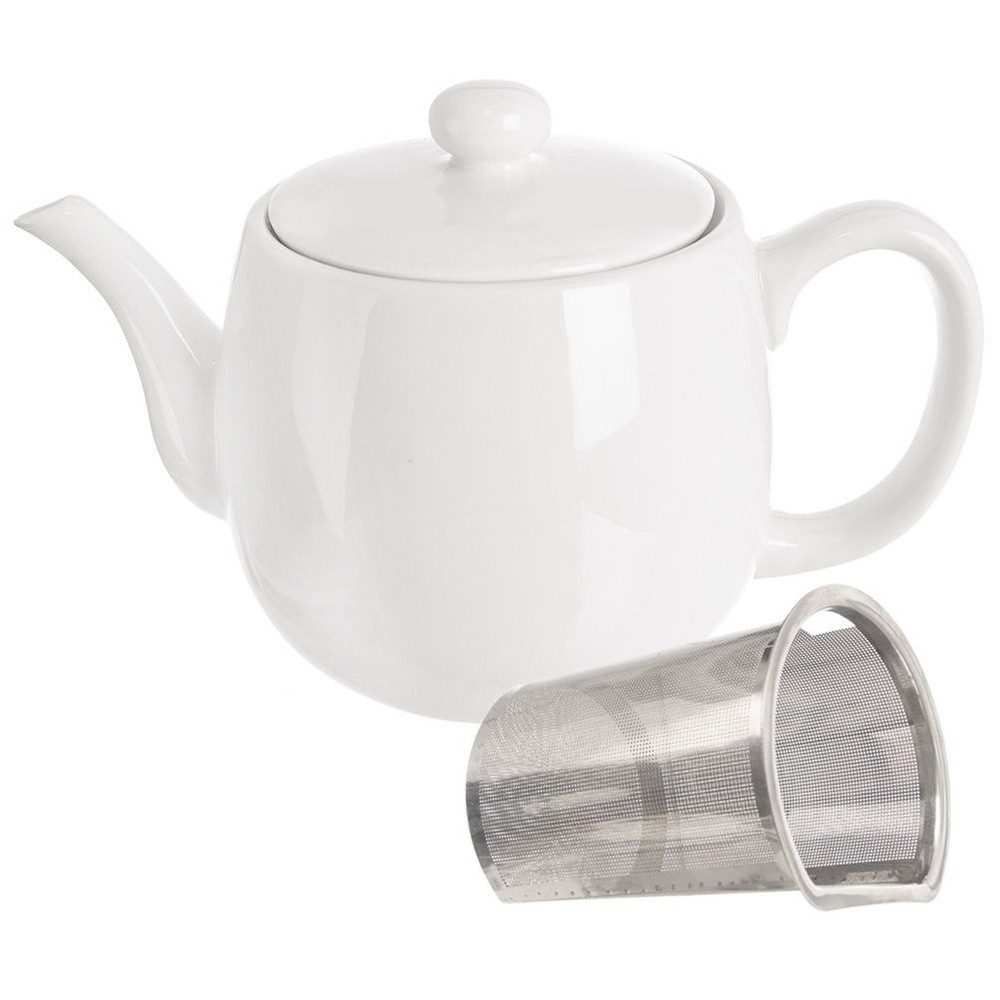 Orion Group Teekanne mit Sieb MONA 700ml mit Teesieb aus Porzellan, 0.7 l, spülmaschinengeeignet, mikrowellengeeignet, mit Griff, elegant