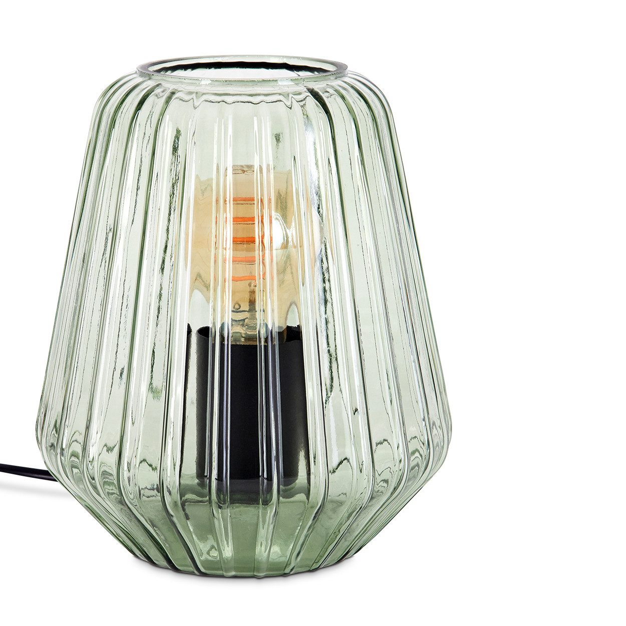 hofstein Tischleuchte Tischlampe aus Metall/Glas in Schwarz/Grün, ohne Leuc günstig online kaufen