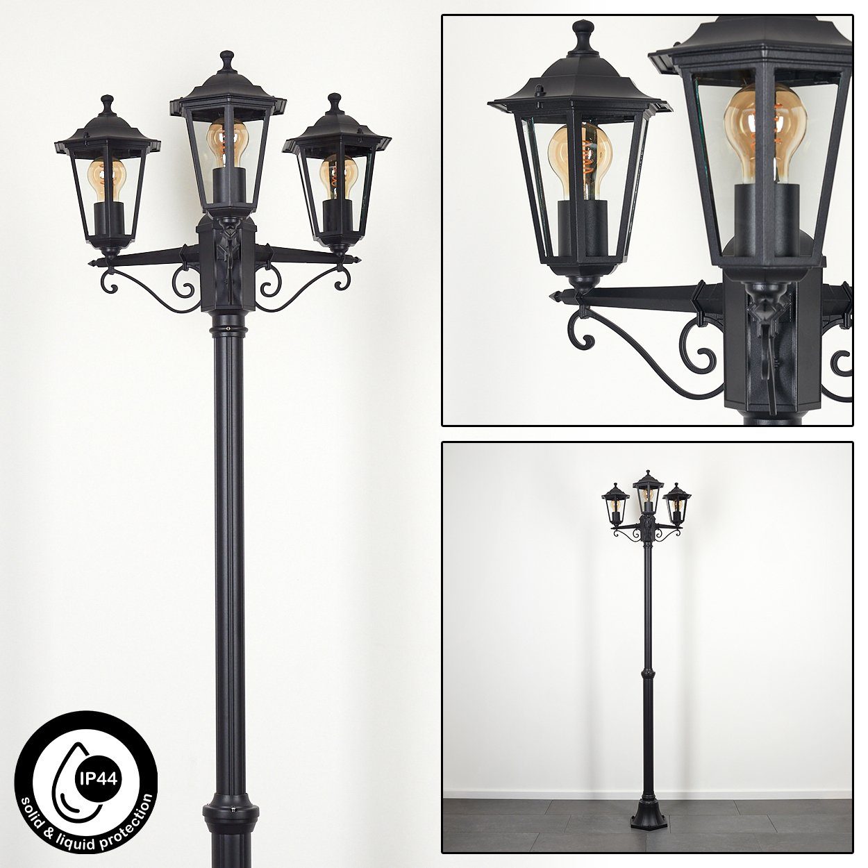 hofstein Außen-Stehlampe Wegeleuchte aus Metall/Glas in günstig online kaufen