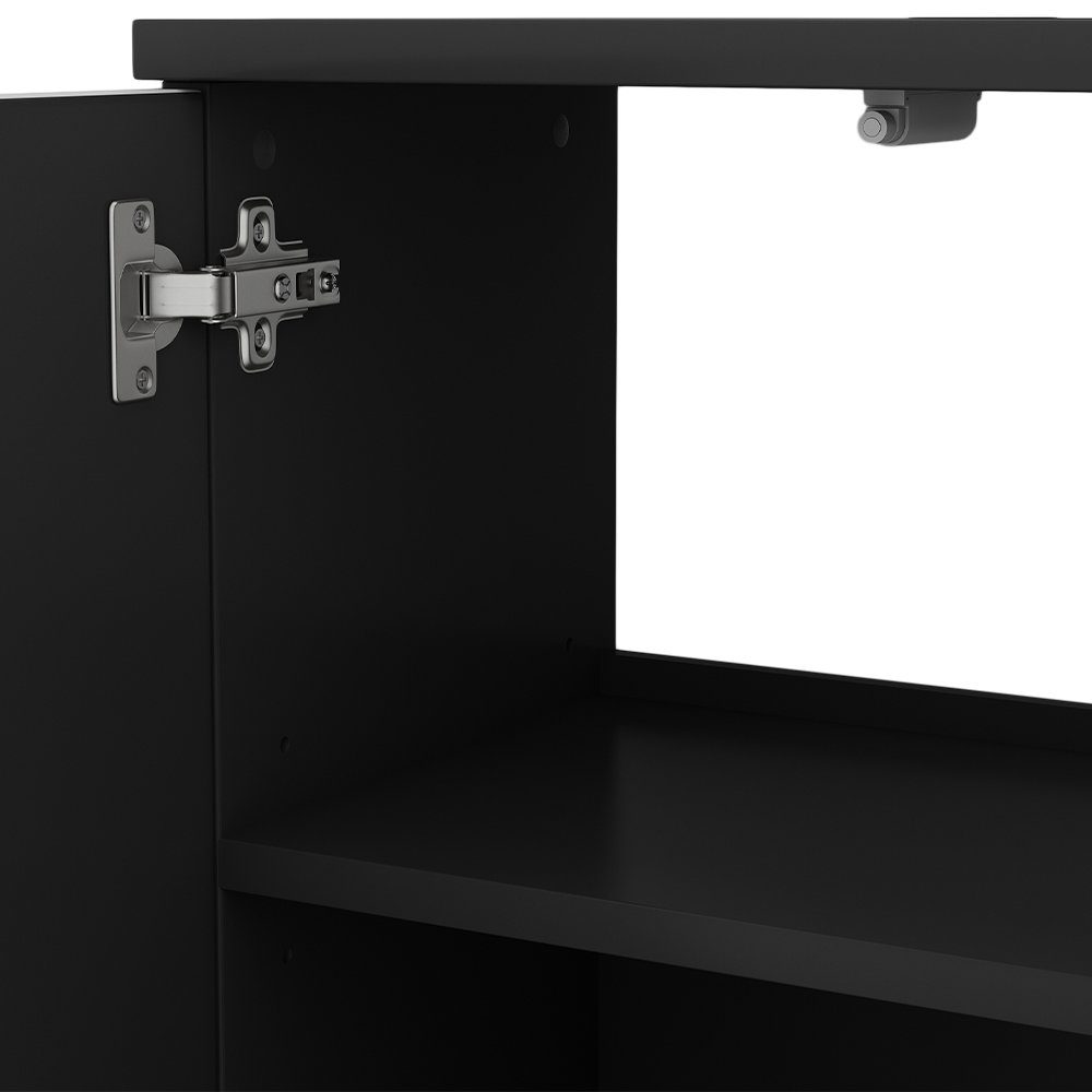 Vicco Badezimmerschrank EDGE | Schwarz/Weiß Waschbeckenunterschrank schwarz-weiß schwarz
