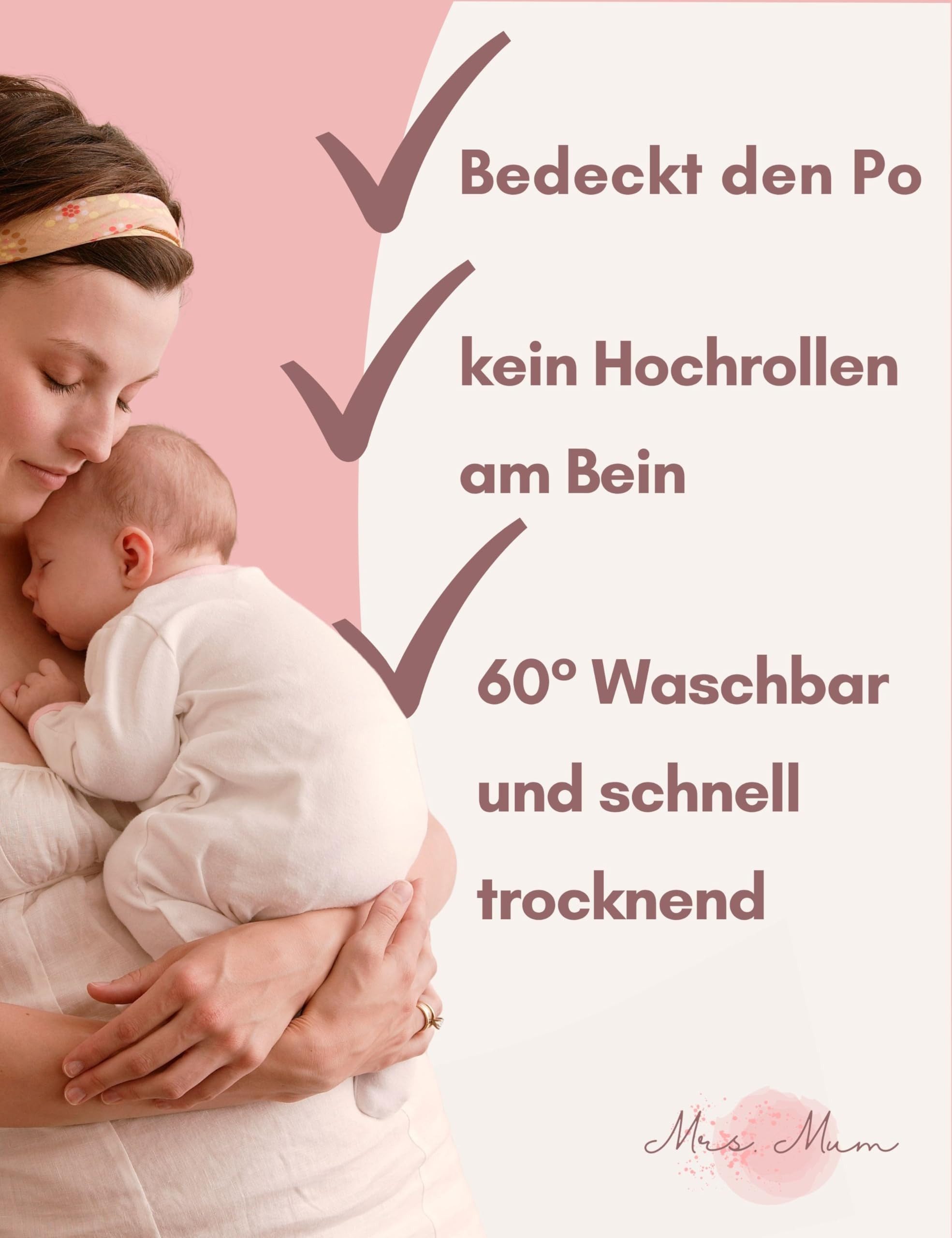 Mrs. Mum Funktionsunterhose Wochenbett Unterwäsche I Postpartum Unterwäsche waschbar I (7 STK) Made in EU I Kaiserschnitt Unterhose – Bild 5 von 5