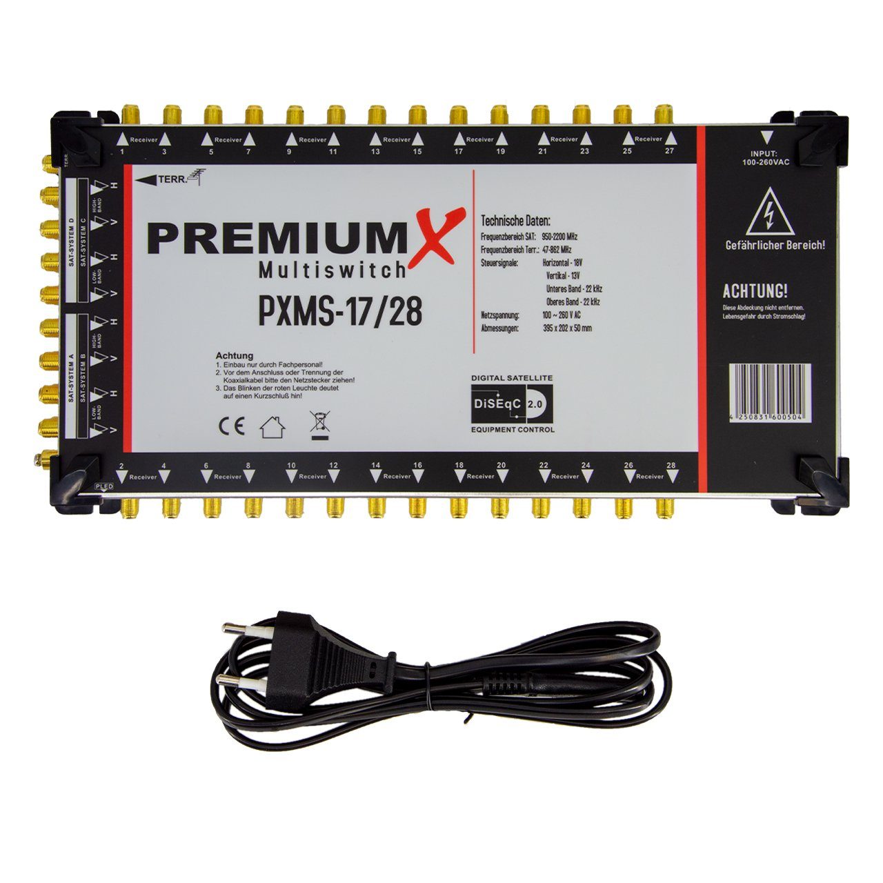SAT-Multischalter PXMS 17/28 Multischalter Netzteil 4 SAT für 28 Teilnehmer