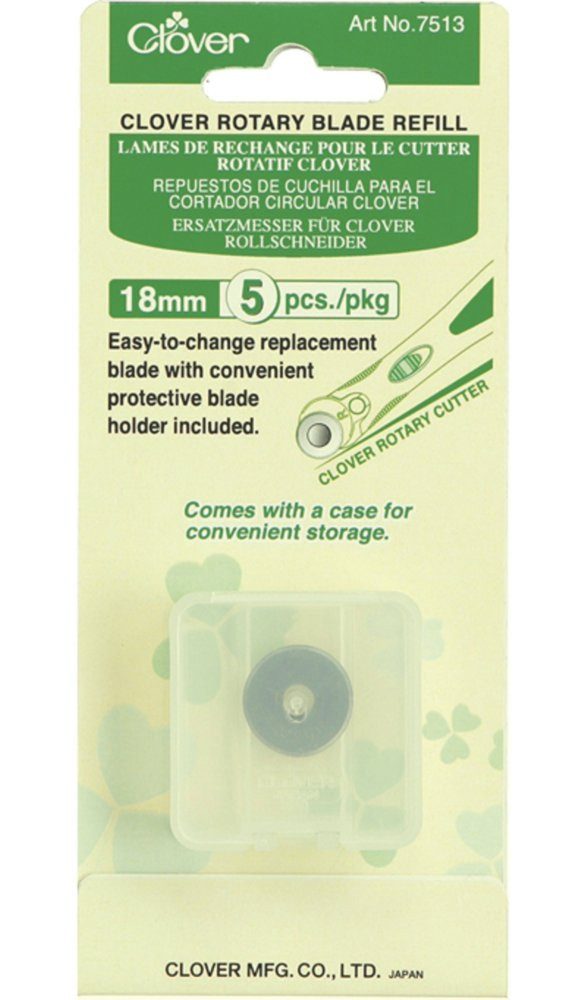 Clover Cuttermesser Ersatzklingen für Rollschneider 18mm, Inhalt 5 Stück
