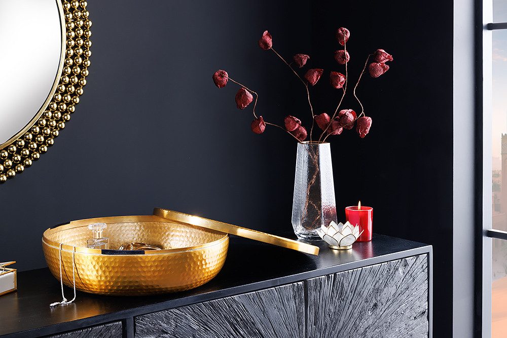 riess-ambiente Dekoschale ORIENT Ø40cm gold · Schmuck-Dose mit Deckel aus A günstig online kaufen