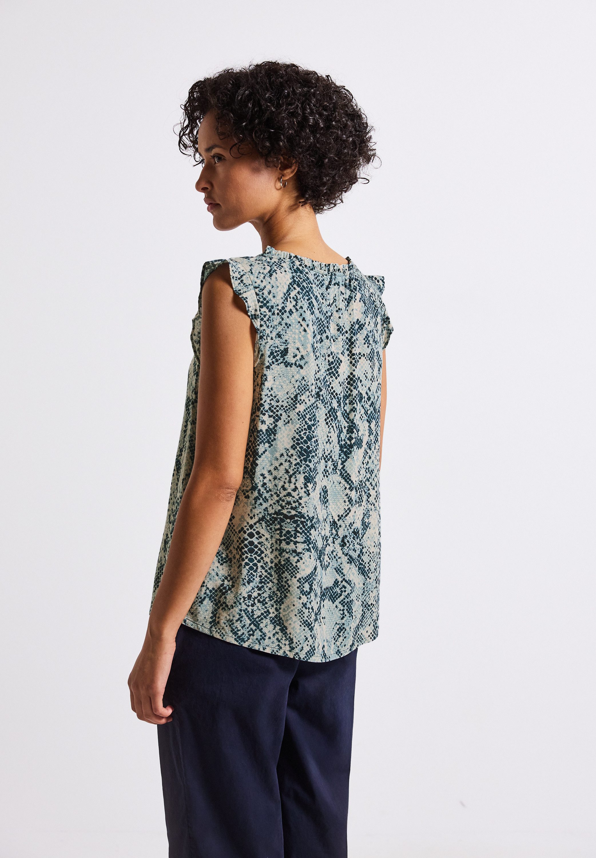 STREET ONE Blusentop Print mit Rüschen günstig online kaufen
