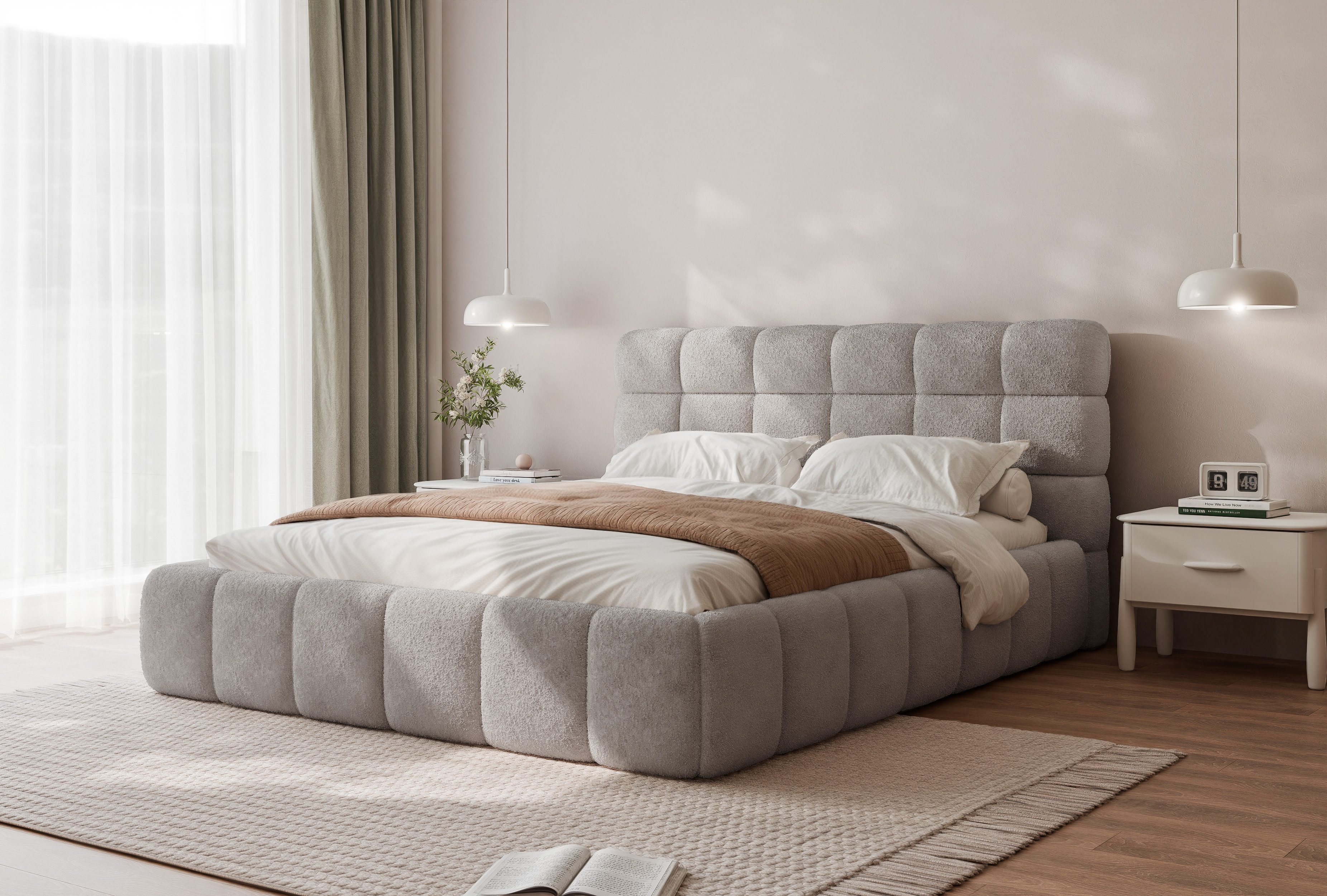 yourhouse24 Polsterbett Bubble Doppelbett Bettgestell Lattenrost günstig online kaufen