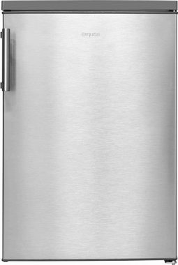 exquisit Kühlschrank KS16-4-H-010D inoxlook, 85 cm hoch, 56 cm breit, Energieeffizienzklasse D, 120 Liter Nutzinhalt, 4 Sterne Gefrieren