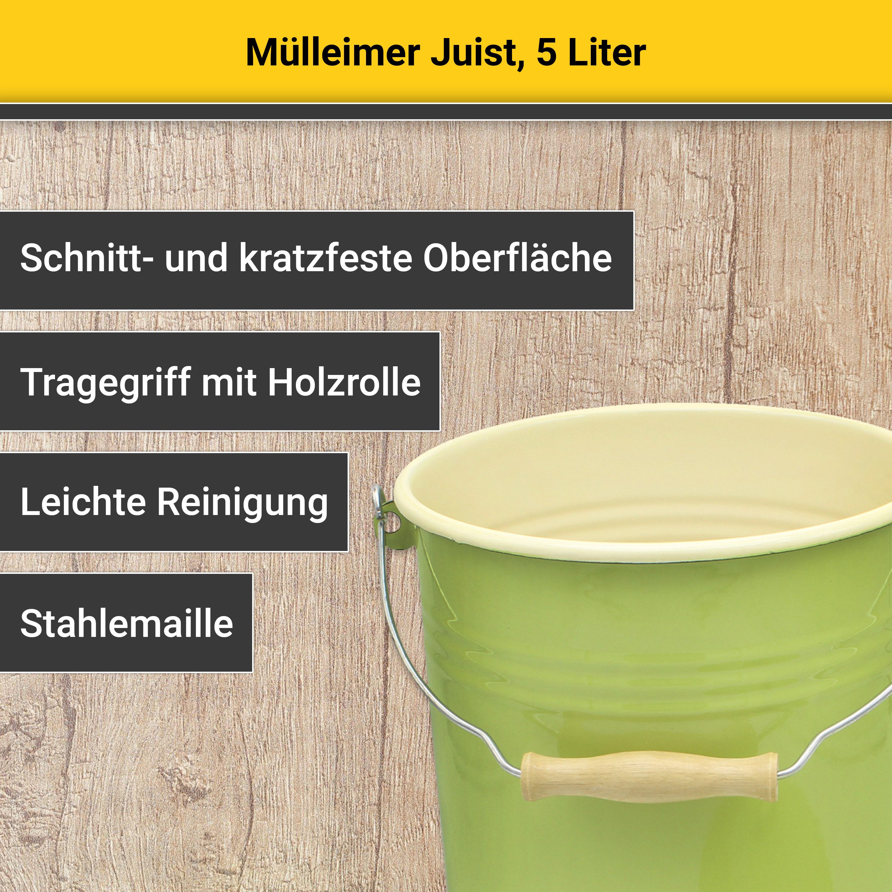 Krüger Mülleimer Emaille-Eimer mit Deckel Serie Rio, schnitt- / kratzfeste Oberfläche, bakterienabweisend, extrem langlebig