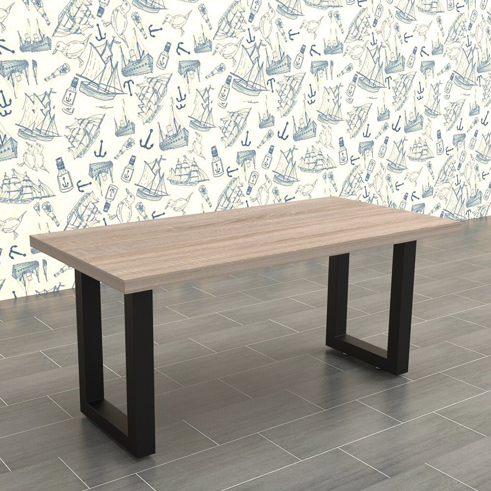 Tischbein Tischuntergestell Möbelfüße Tischgestell Möbelbeine Bankkufen, inkl. Bodenschützer