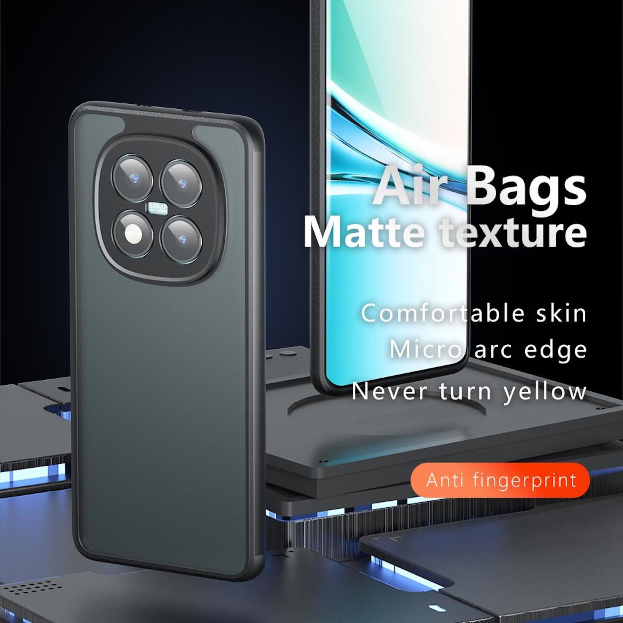 Wigento Handyhülle Für Xiaomi Redmi Note 15 Pro Plus 5G Armor Hybrid Schutz Hülle Schwarz, Stoßschutz, griffige Oberfläche – Bild 2 von 5