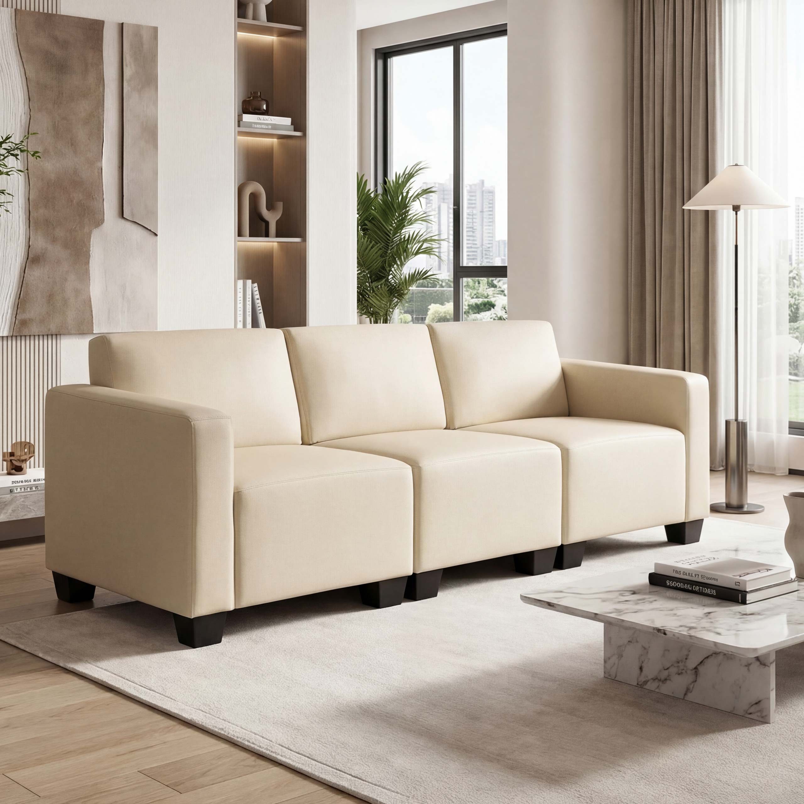 MCW Sofa Moncalieri-3, Set, moderner Lounge-Stil, hochwertige Verarbeitung, bequeme Polsterung