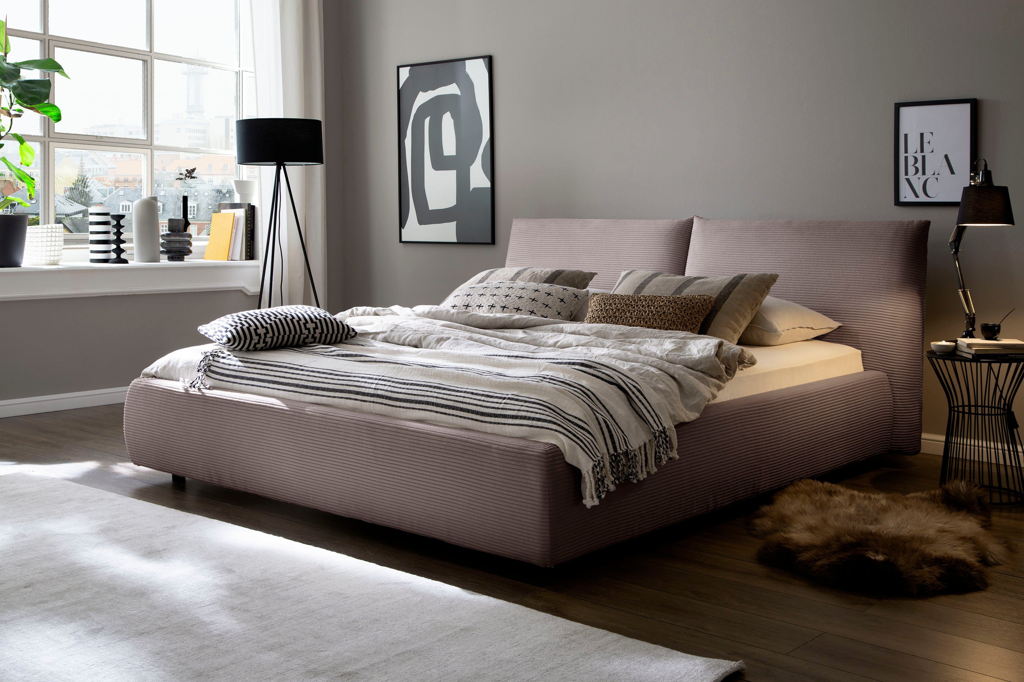 PLACES OF STYLE Polsterbett "Priora in 4 Breiten bis 200cm" auch in NaturLE günstig online kaufen