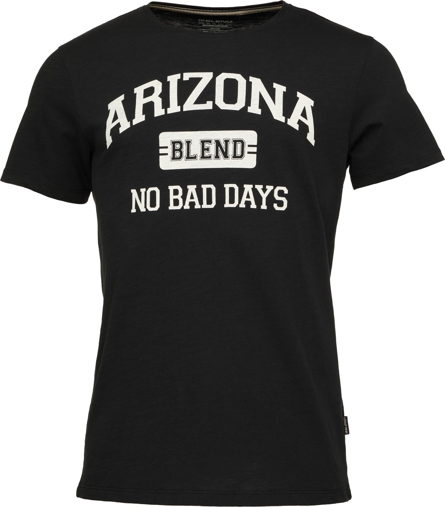 Blend T-Shirt Logo NO BAD DAYS für Herren Baumwolle Regular Fit Rundhals Kurzarm unifarben elastisch