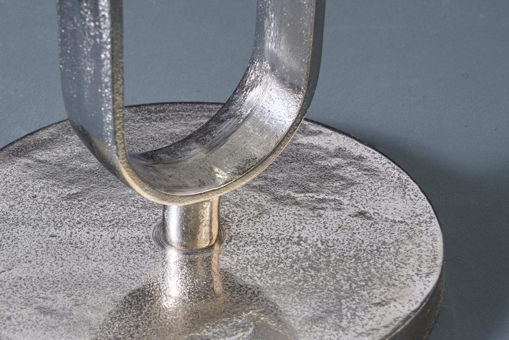 riess-ambiente Beistelltisch ELEGANCE 60cm silber (Einzelartikel, 1-St), Wohnzimmer · Aluminium-Metall · rund · handmade · Modern Design – Bild 4 von 5