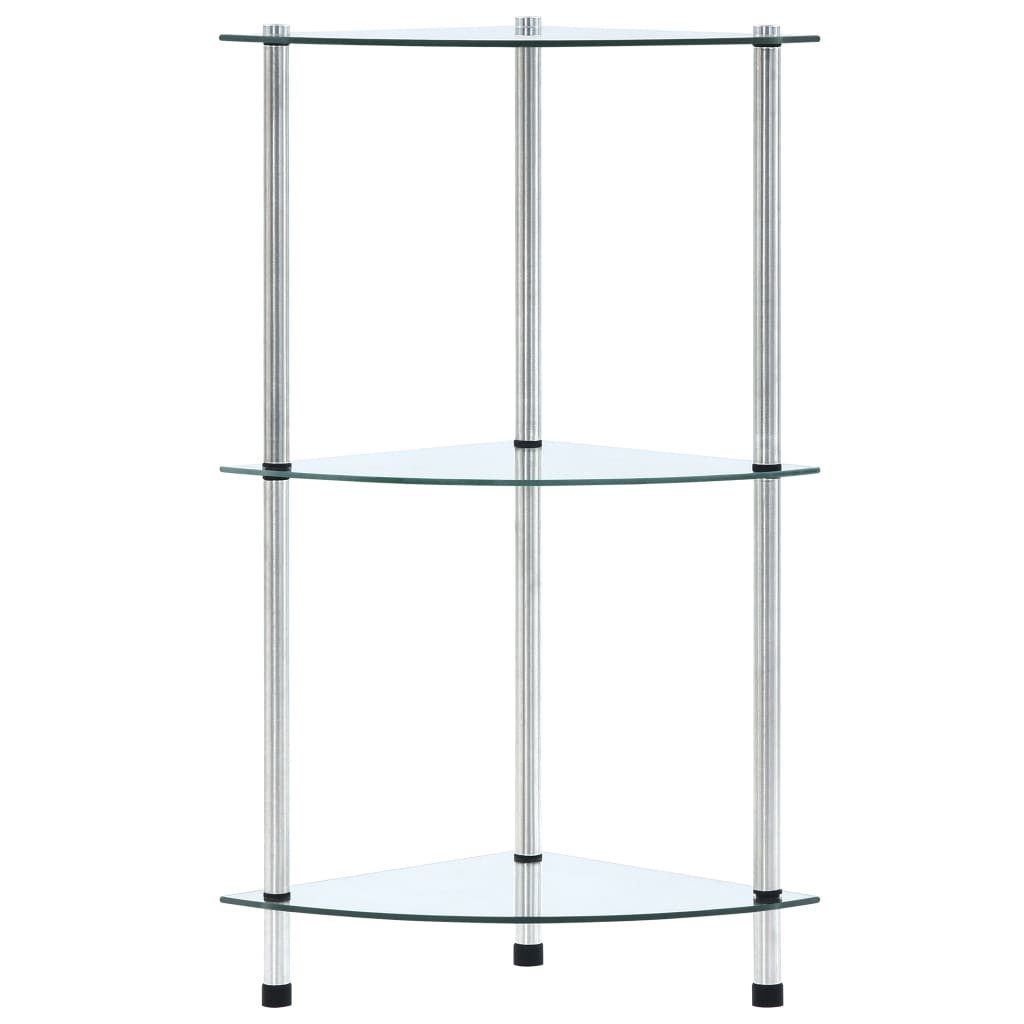 vidaXL Bücherregal Regal mit 3 Ablagen Transparent 30x30x67 cm Hartglas, 1- günstig online kaufen