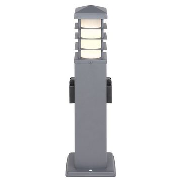 etc-shop LED Außen-Stehlampe, Leuchtmittel inklusive, Warmweiß, Farbwechsel, Außenstehlampe Sockellampe Steckdosen LED dimmbar Fernbedienung