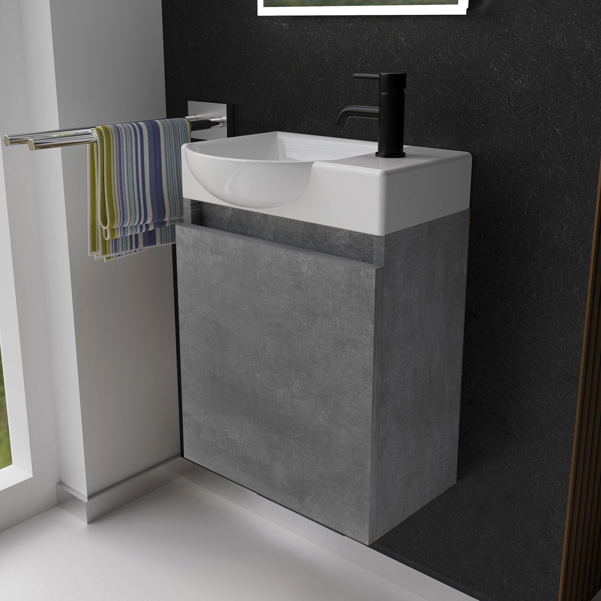 Alpenberger Badmöbel-Set Gäste WC Waschbecken mit günstig online kaufen