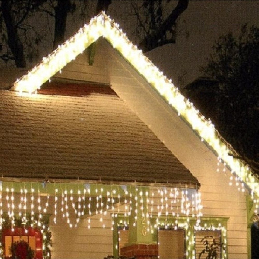 Star-Max LED-Lichterkette 36360 LED Eisregen Lichterkette 480er 12m warmweiß-weiß aussen Timer