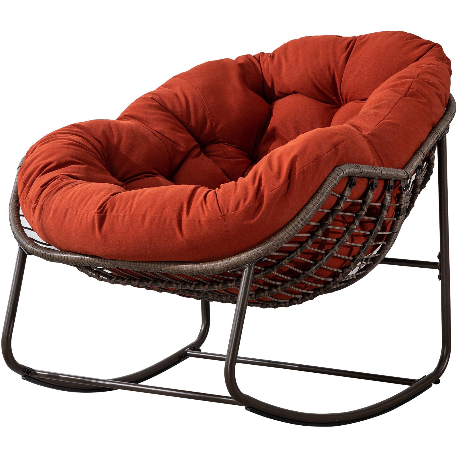 Yorbay Schaukelsessel Wohnzimmer, Rattanstuhl (mit Metallgestell günstig online kaufen