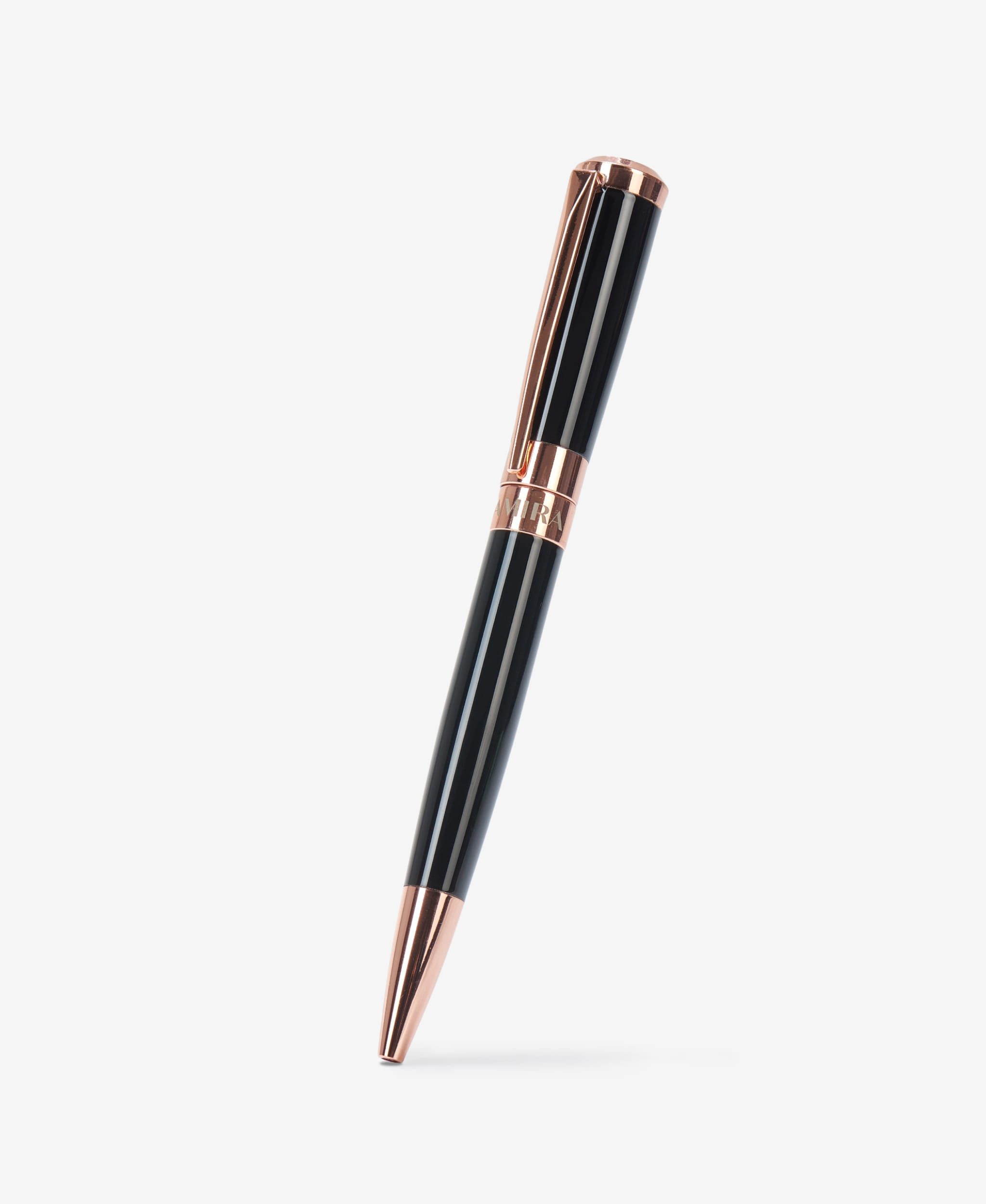 GLAMIRA Kugelschreiber Metallkugelschreiber - Schwarz mit Roségold, (1-tlg), Drehmechanik, Clip aus Metall