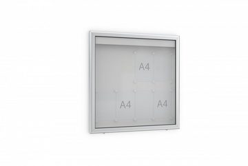 König Werbeanlagen Rahmen Top-Qualität in neuer Form: Softline-Schaukasten für außen ES 8 - 8 x DIN A4 - Einseitig - 70 mm Bautiefe - Vitrine