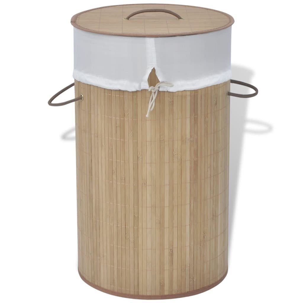 vidaXL Wäschekorb aus Polyester: 100% in Natur (D: 35 cm)
