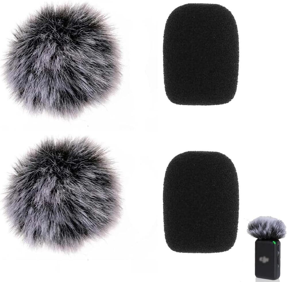 FELIXLEO Mikrofon Lavalier Mikrofon Windschutz 4 Stück Fell Windschutz Popfilter Studio (4-tlg)