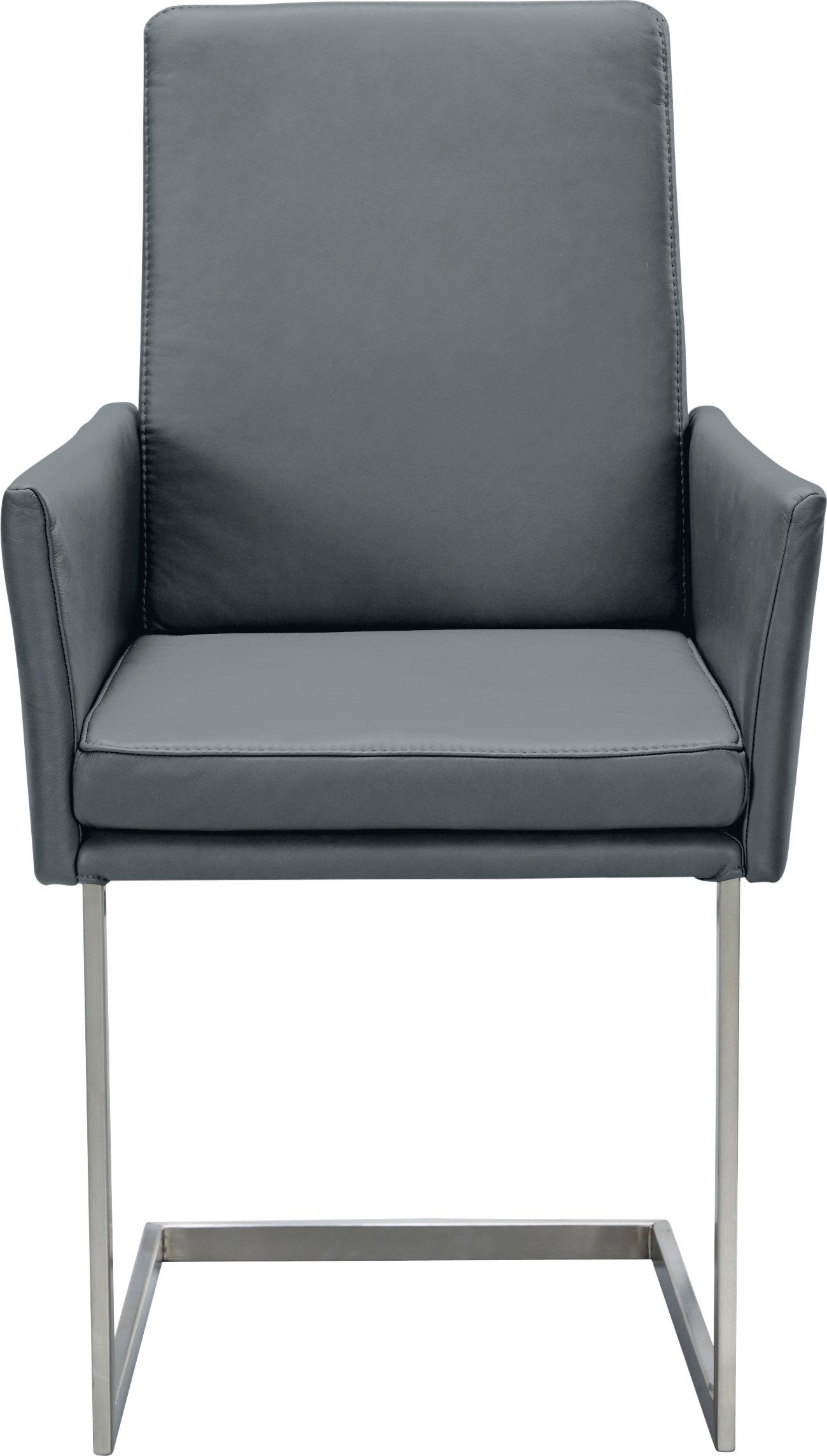 K+W Komfort & Wohnen Armlehnstuhl, stabiles Hochkantrohr, Untergestell in Edelstahloptik oder schwarz | Stühle