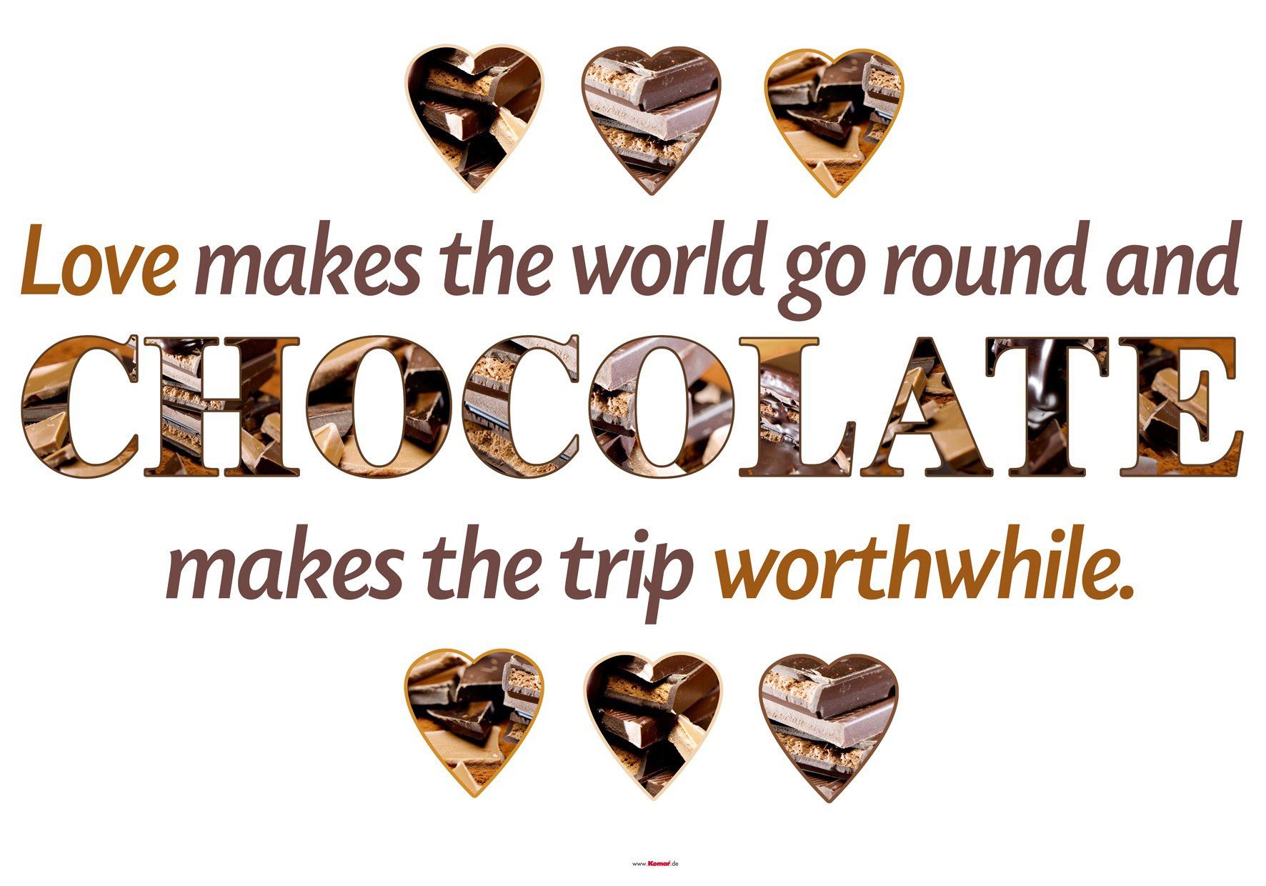 Komar Wandtattoo Chocolate - Размер 50 x 70 cm (9 St), selbstklebend, Wandsticker
