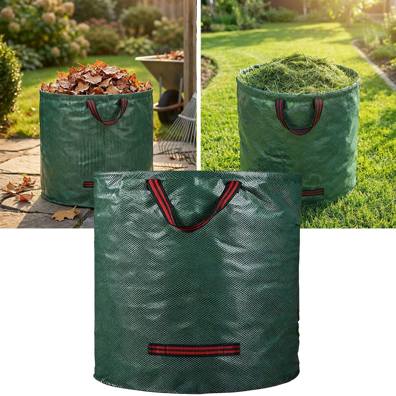 shop'n smile ideoon Gartensack XL Gartenabfallsack 272L: Faltbarer, stabiler Grünsack mit Doppelboden, (1-tlg), Ideal für die Sammlung von Laub und Rasenschnitt