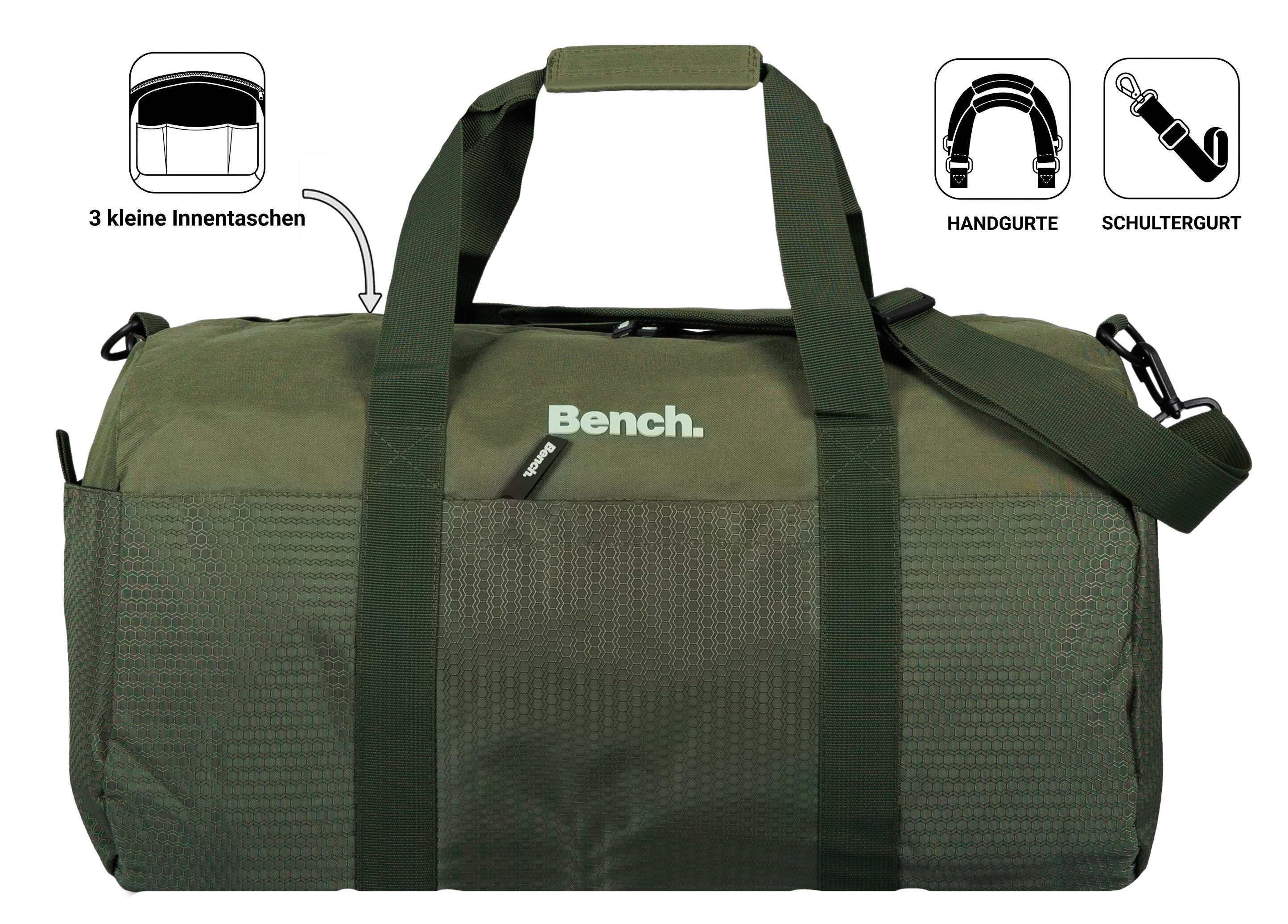 Bench. Sporttasche Damen Herren Reisetasche Gym Bag 50 cm 34 L, Fitnesstasche Sauna Sport Freizeittasche Handgepäck 64208 + Flasche