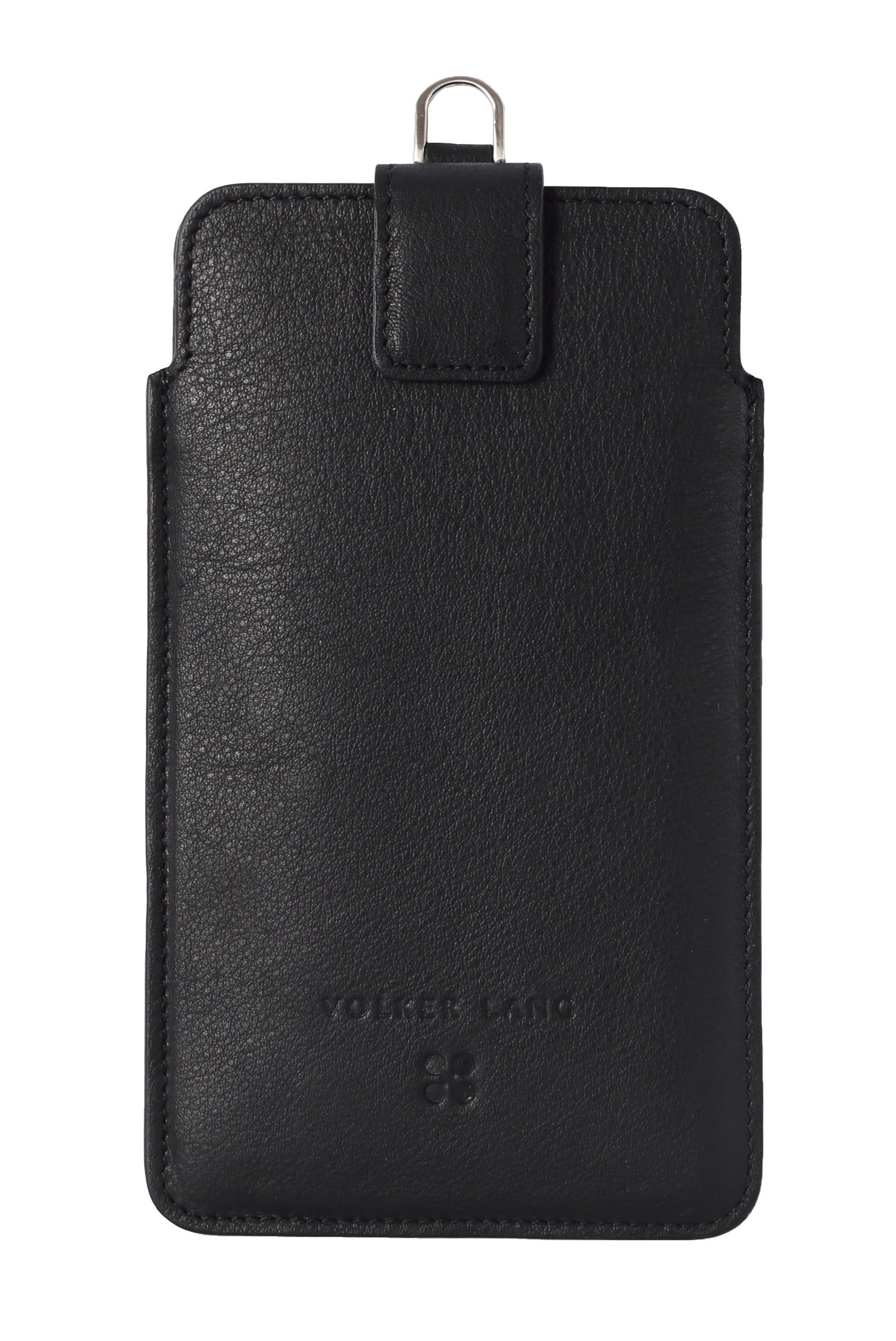 VOLKER LANG Smartphone-Hülle PHONE CASE, Handyhülle aus Leder mit D-RIng, mit Magnetlasche