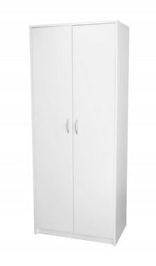 Home Collective Mehrzweckschrank Schrank Kleiderschrank weiß 74cm Breite 180cm Höhe Mehrzweckschrank mit vier Einlegeböden, Aktenschrank Schuhschrank