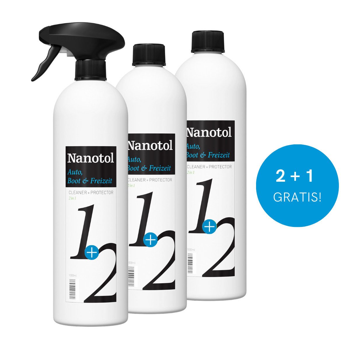 Nanotol KFZ-Reiniger mit Lotuseffekt Scheibenversiegelung (3 St), Abperleffekt, Easy-to-clean-Effekt, Glanzverstärker