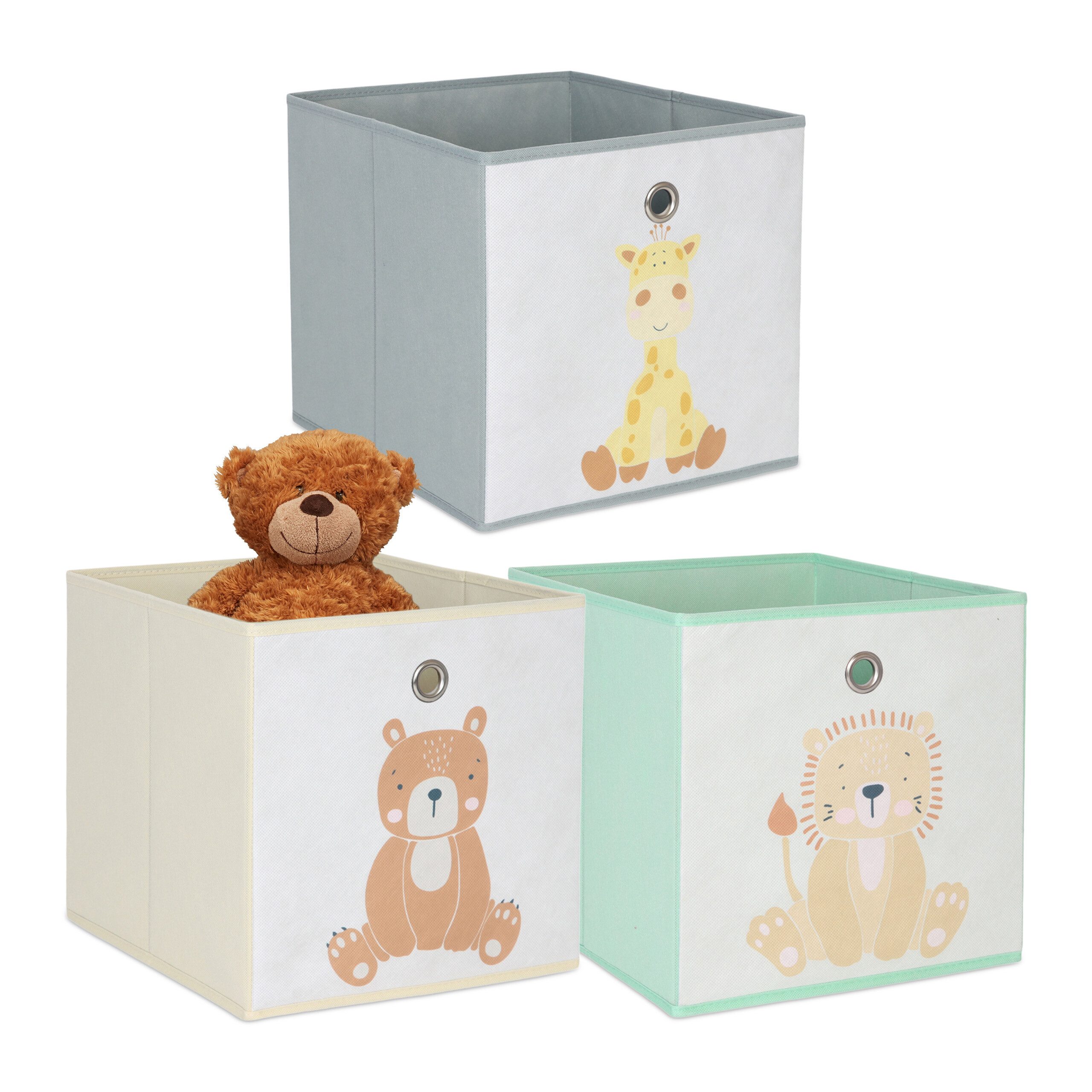 relaxdays Faltbox Kinder Aufbewahrungsboxen im 3er Set, C günstig online kaufen
